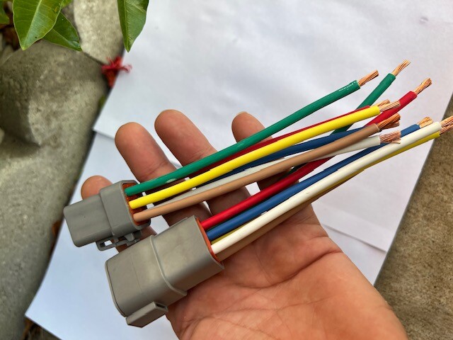 10 AWG Gray Assembled Deutsch DTP  6 Pin waterproof connector 6\
