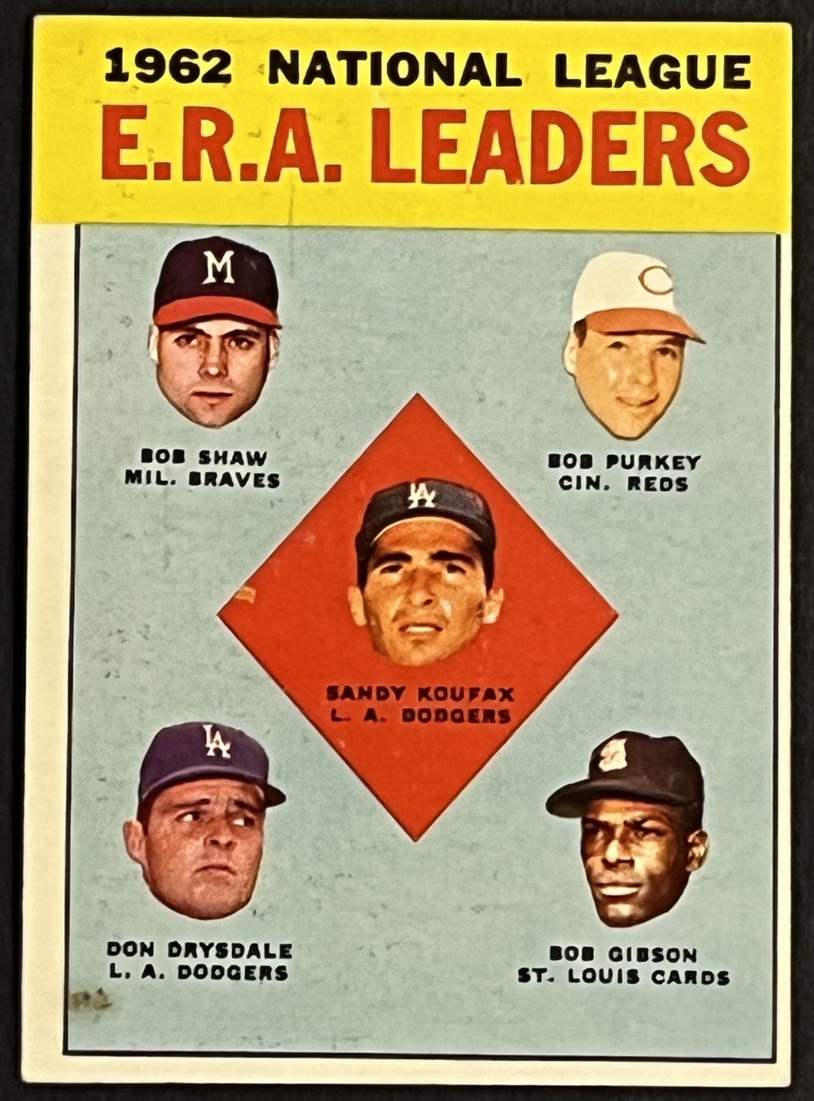 1963 Topps - League Leaders Bob Gibson, Sandy Koufax, Don Drysdale #5 VG 1963 Topps - League Leaders Bob Gibson, Sandy Koufax, Don Drysdale #5 VG