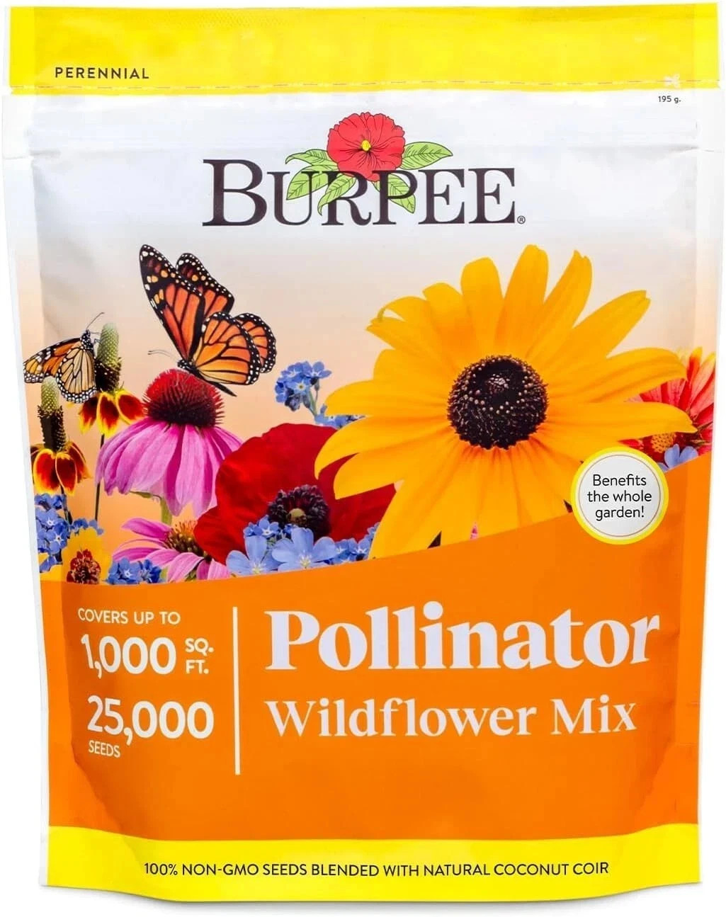 Burpee Wildflower 25,000 Bulk, 1 Bag, 18 Varieties of Non-Gmo Flower Seeds Polli Burpee Wildflower 25,000 Bulk, 1 Bag, 18 Varieties of Non-Gmo Flower Seeds Polli