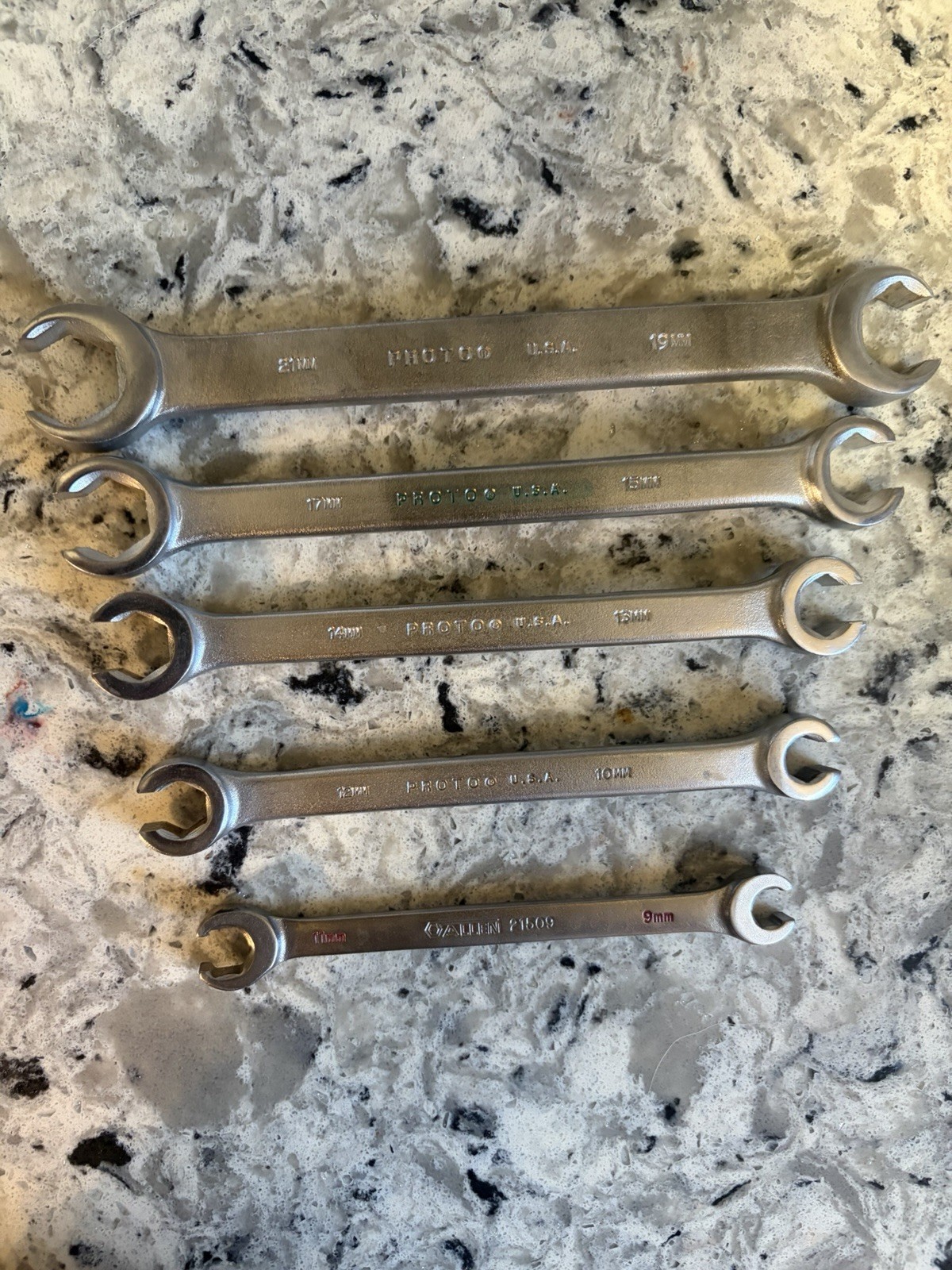 Protoo 4pc Oallen 1pc Metric Double End Flare Nut Wrench Set 21mm - 9mm Protoo 4pc Oallen 1pc Metric Double End Flare Nut Wrench Set 21mm - 9mm