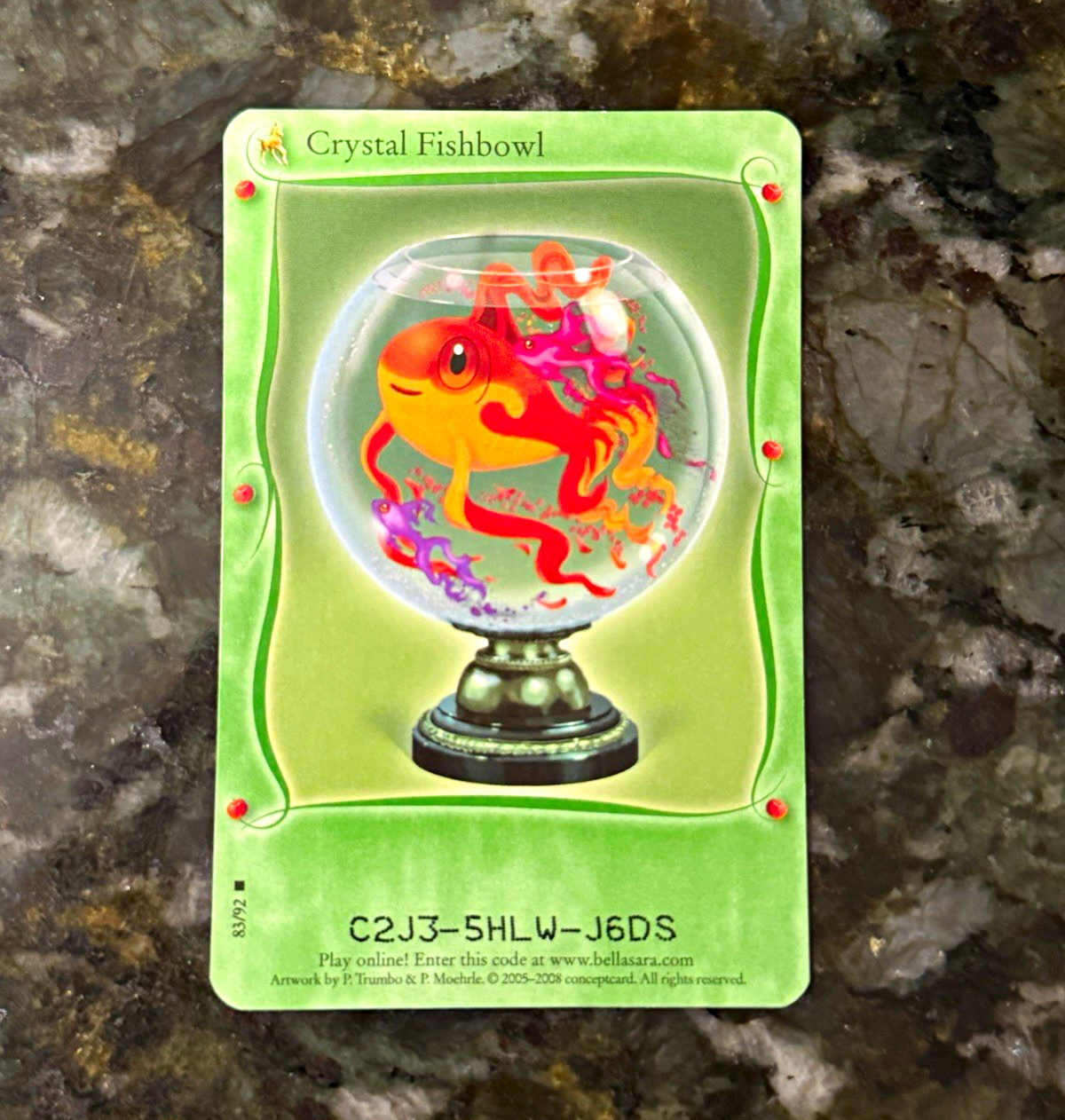 Conceptcard Bella Sara Crystal Fishbowl Fish 83/92 (2005) Code EN Conceptcard Bella Sara Crystal Fishbowl Fish 83/92 (2005) Code EN