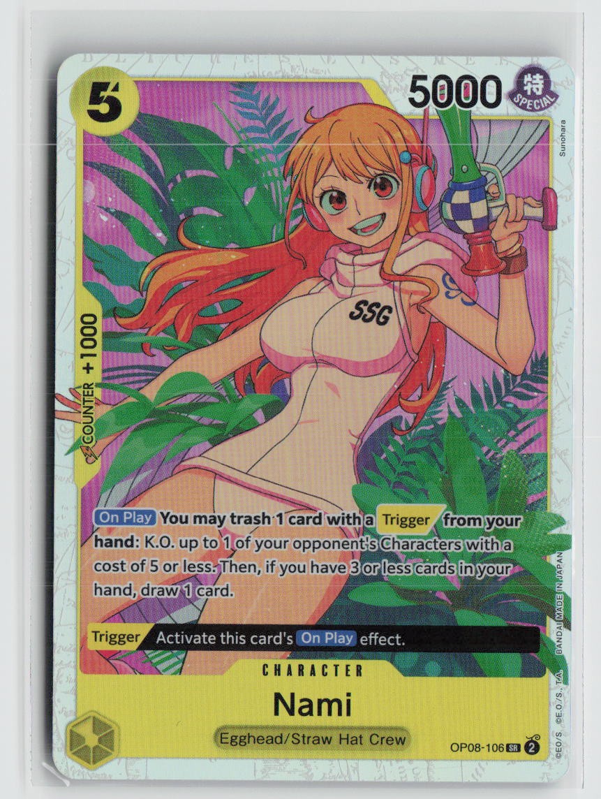 Nami OP08-106 One Piece Card Game Two Legends Super Rare Foil NM Nami OP08-106 One Piece Card Game Two Legends Super Rare Foil NM