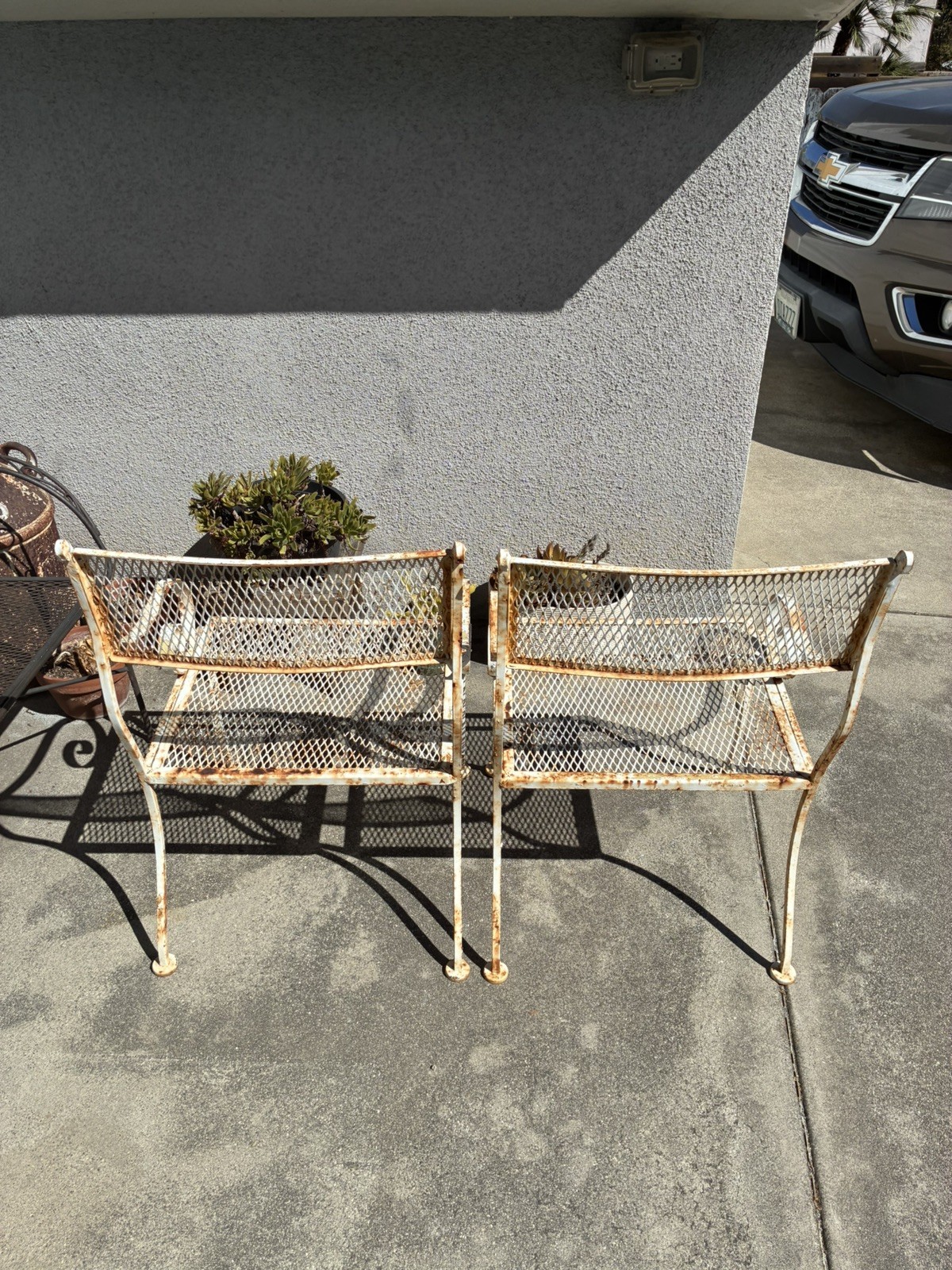 2 Vintage Wrought Chairs 2 Vintage Wrought Chairs