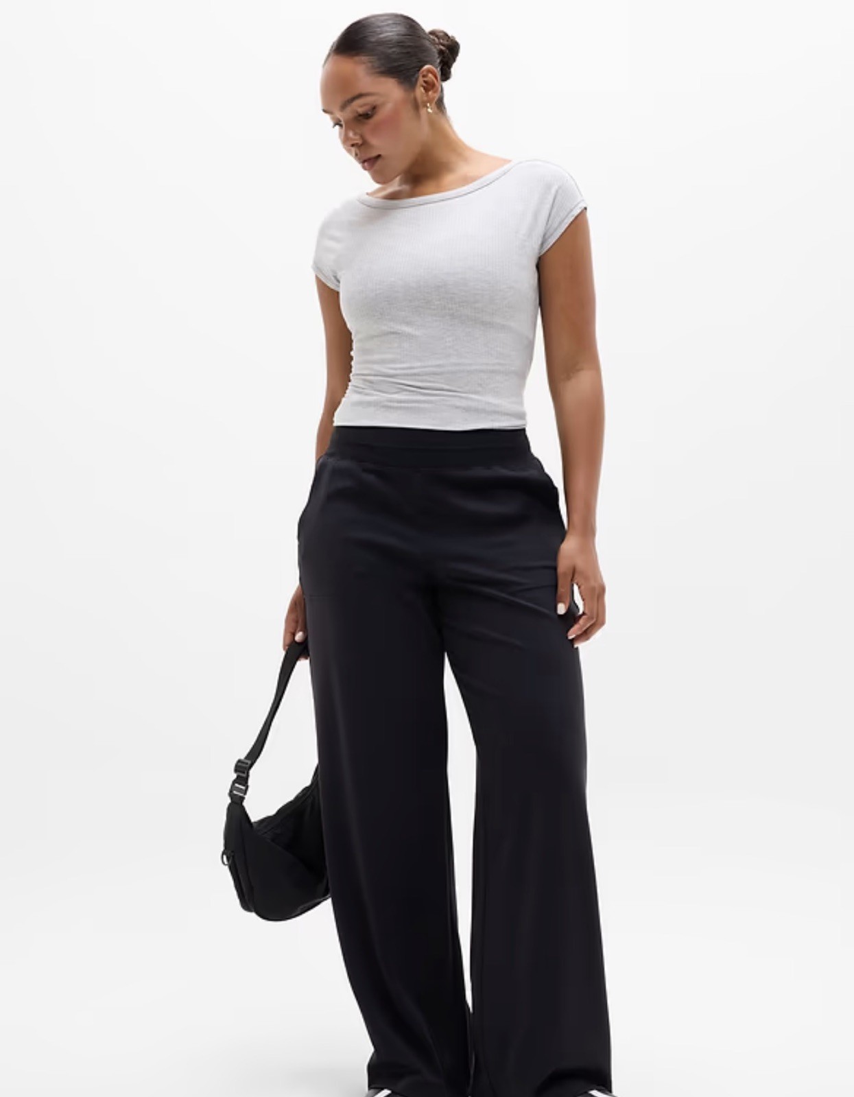 Athleta Women’s Black Venice High Rise Wide Leg Pants Size Medium