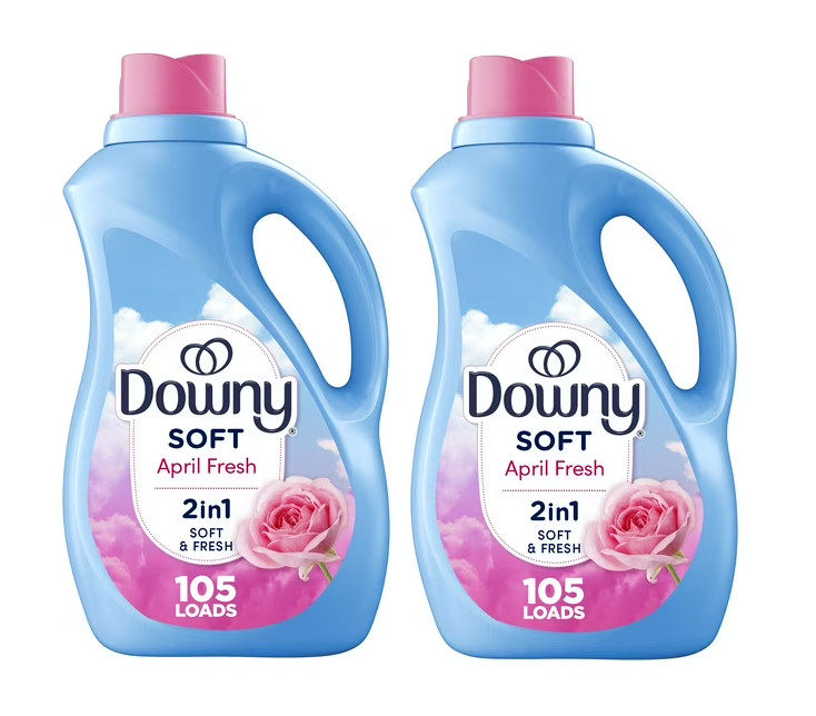 Downy Liquid Fabric Softener, April Fresh Scent, 77 fl oz, 105 Loads PACK OF 2 Downy Liquid Fabric Softener, April Fresh Scent, 77 fl oz, 105 Loads PACK OF 2
