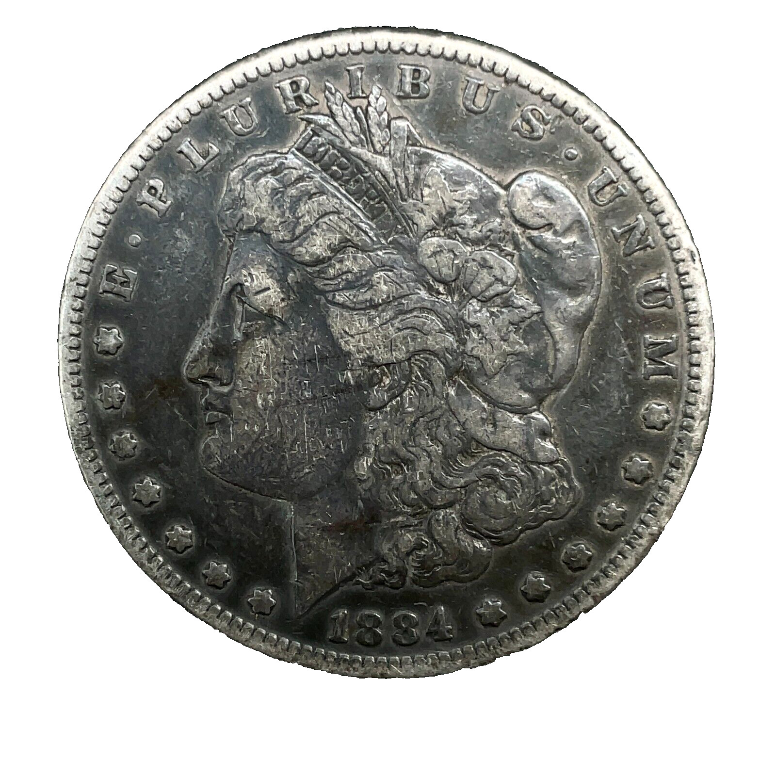 1884-S Morgan Dollar F/VF  90% Silver Coin Collectible # 1268