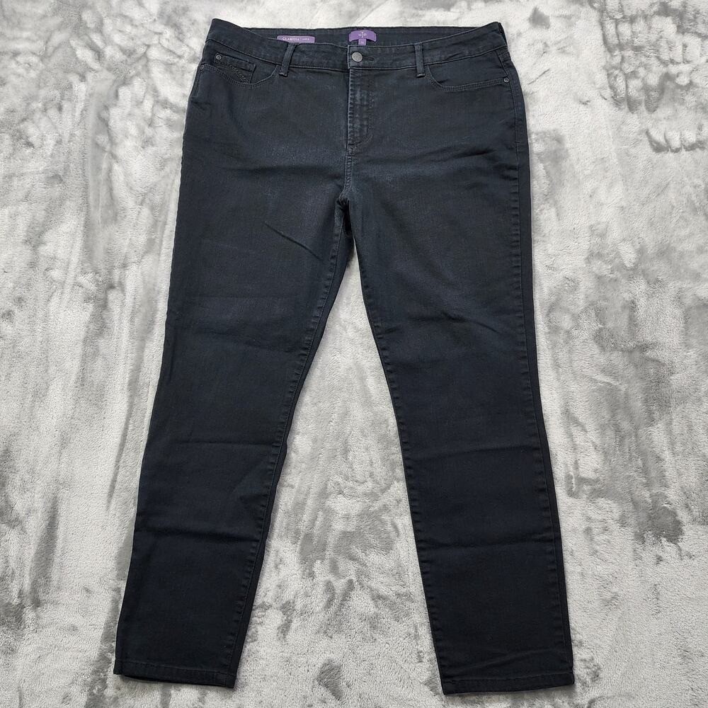 NYDJ Jeans Womens 16 Black Clarissa High Rise Ankle Stretch Lift Tuck Casual