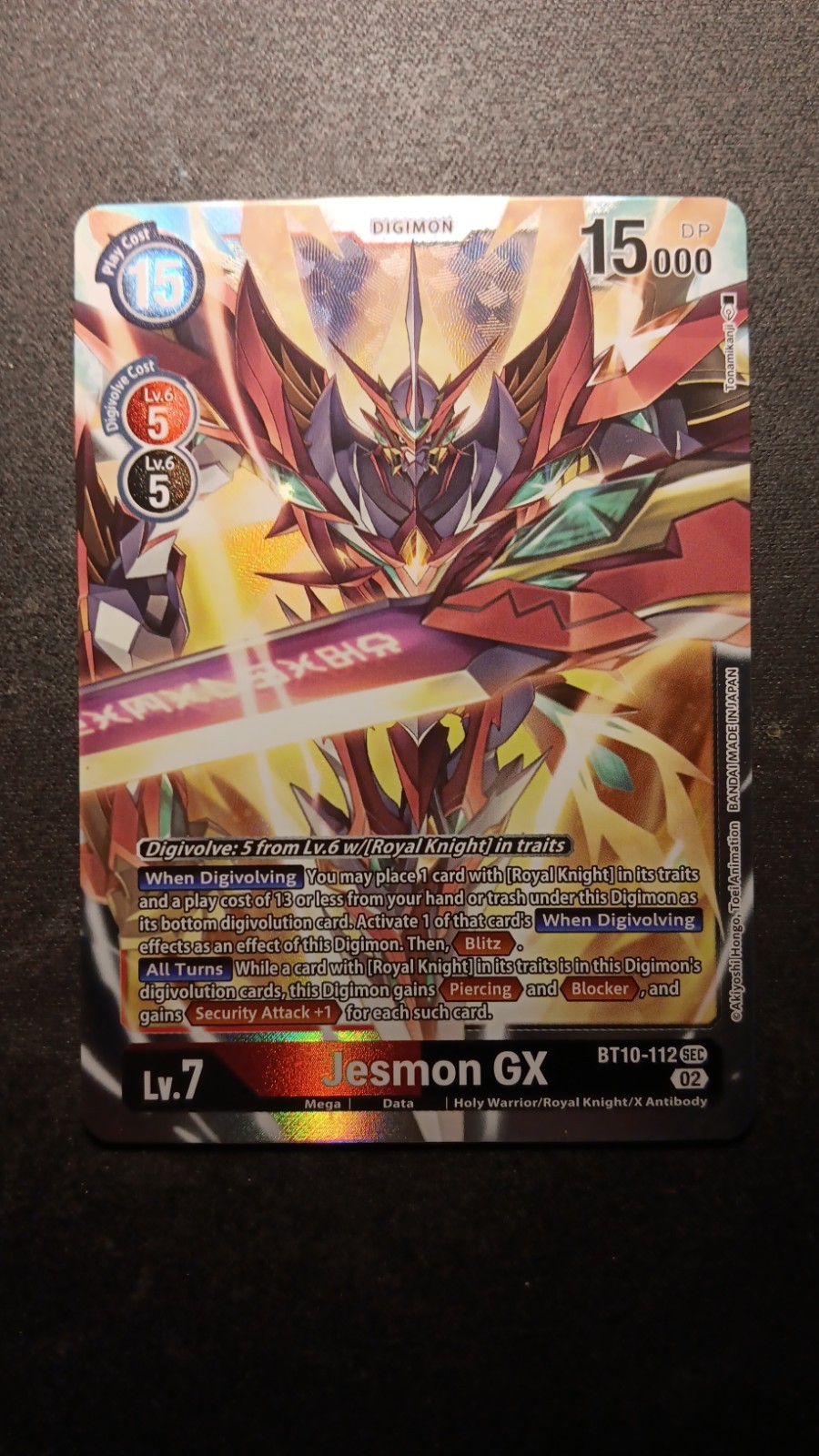 Jesmon GX BT10-112 SEC Rare Digimon Card Game Single Jesmon GX BT10-112 SEC Rare Digimon Card Game Single