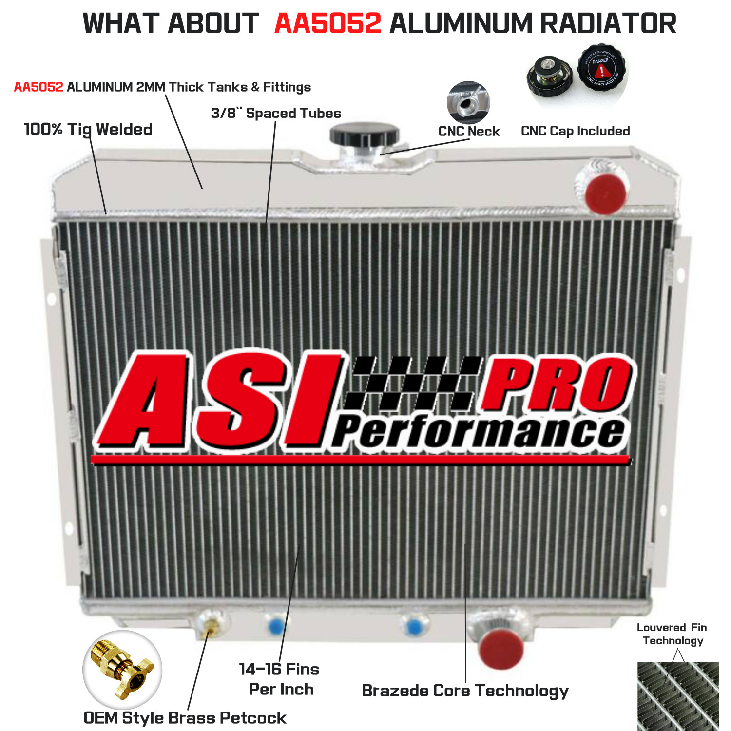 2 Row Radiator for 1967-1970 Ford Mustang Fairlane/1968-1969 Mercury Cougar USA