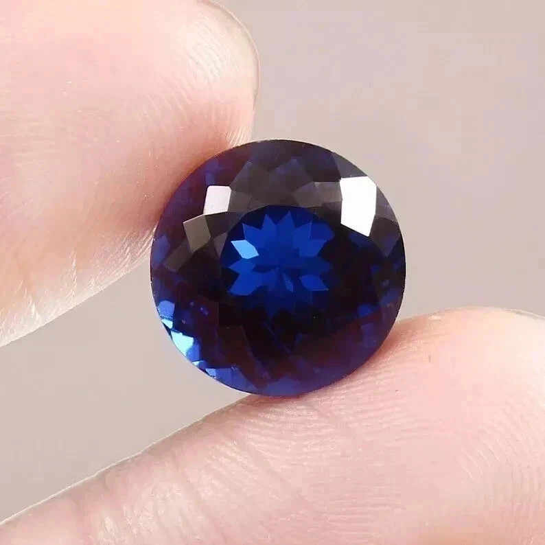 AAA 11x11 MM Natural Flawless Ceylon Blue Sapphire Round Cut Loose Gemstone