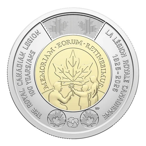 2026 Canada $2 Royal Canadian Legion 100th Anniversary Toonie Non-Colorized 🍁🪙