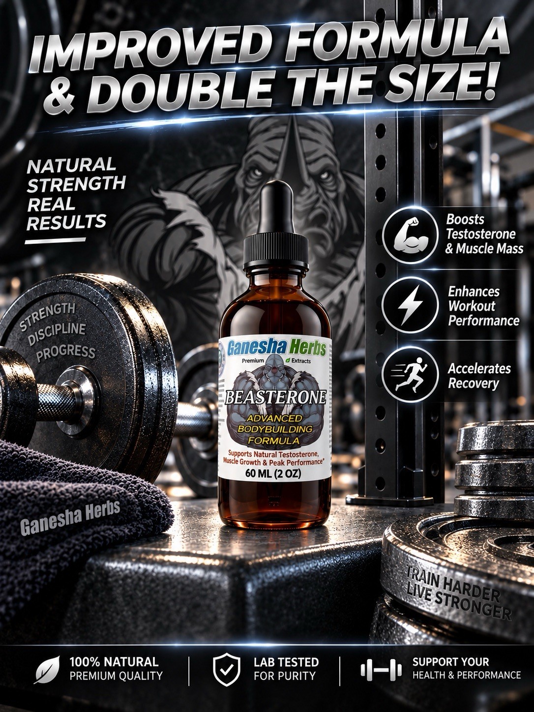 BODYBUILDING MUSCLE GROWTH FITNESS TESTOSTERON ANABOLIC WORKOUT FORMULA 2 ounces