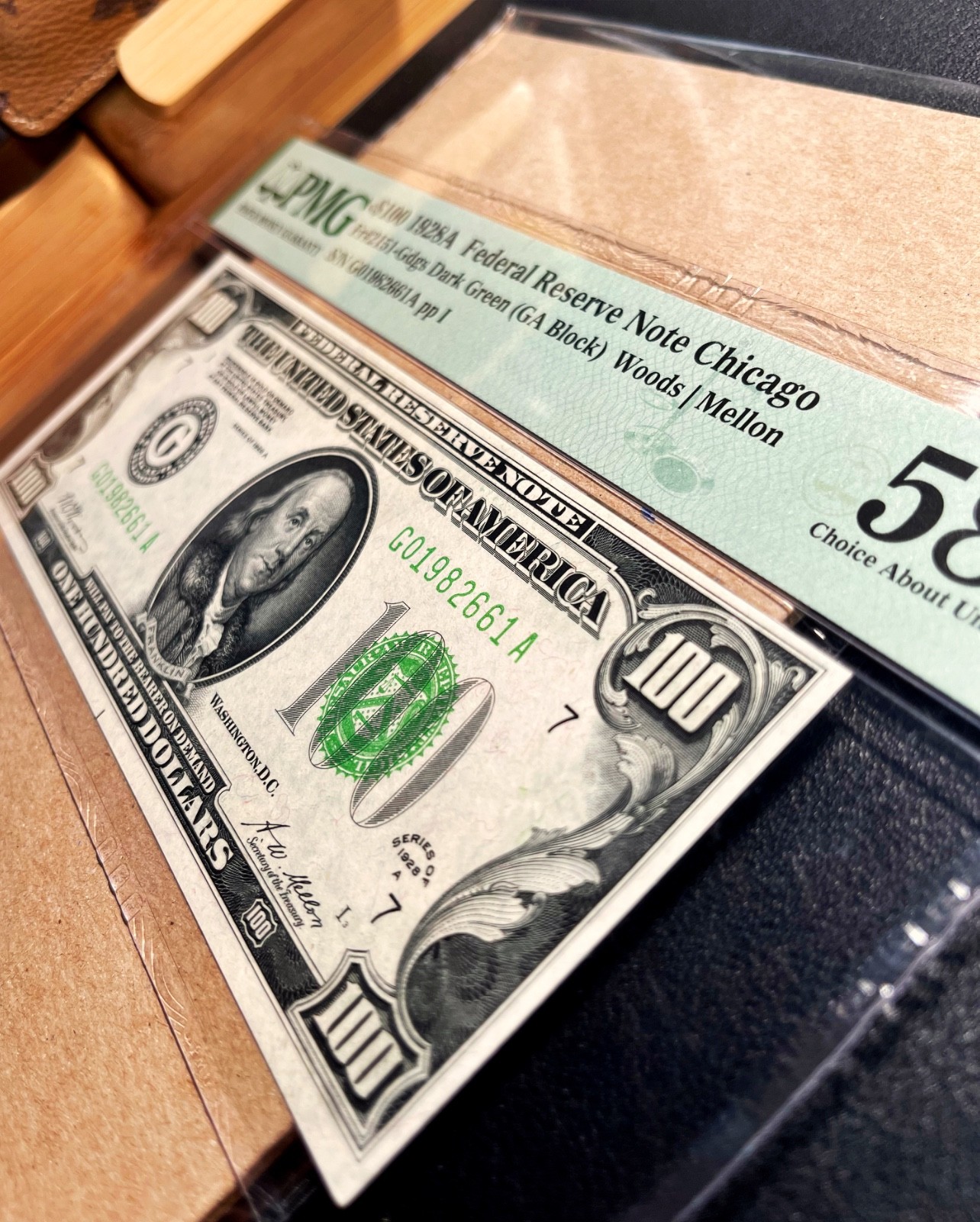 Fr. 2151-G 1928A $100 Federal Reserve Note CHICAGO PMG 58 EPQ - AU