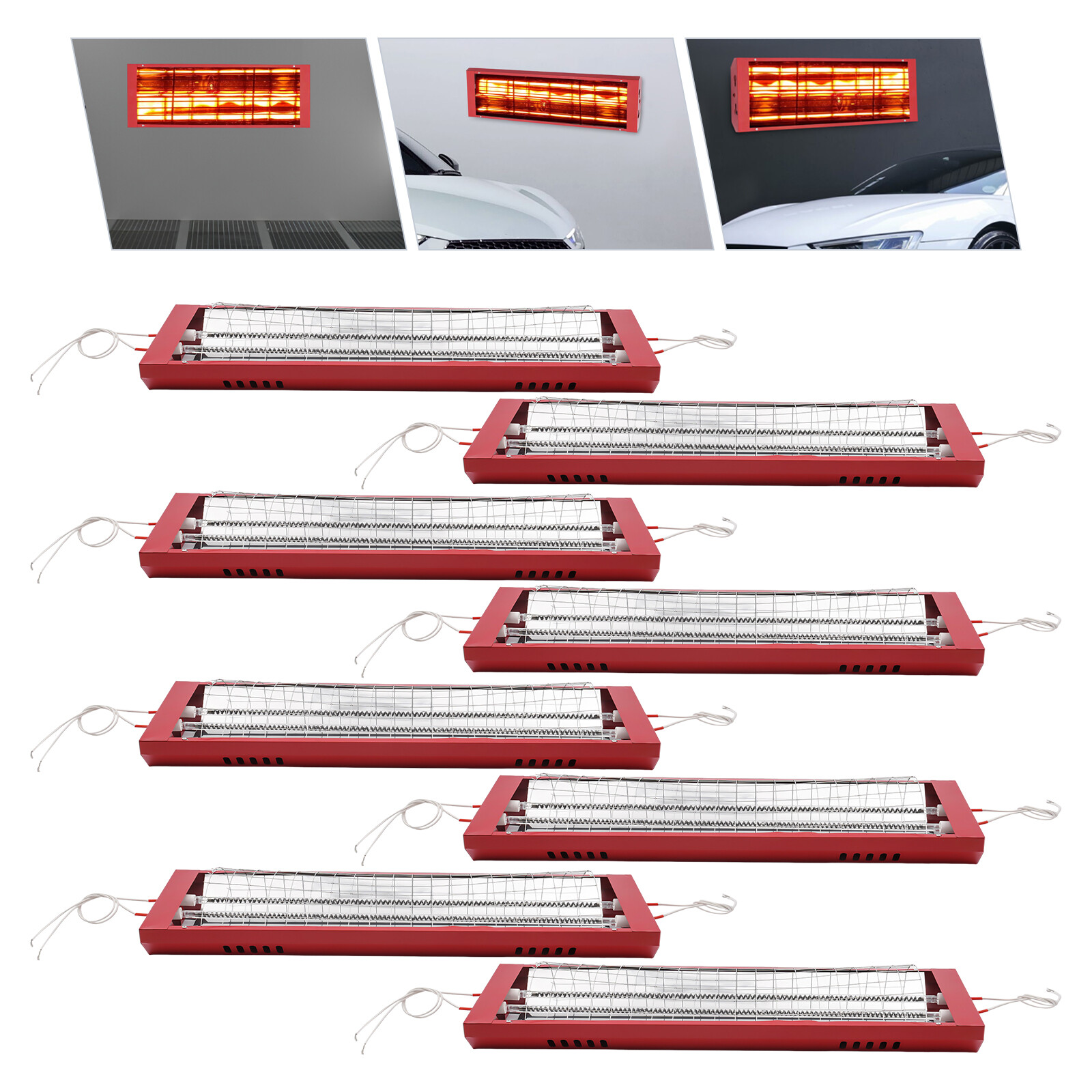 8* Baking Infrared Paint Curing Lamp Heater Heating Light Spray Booth 2000W 110V