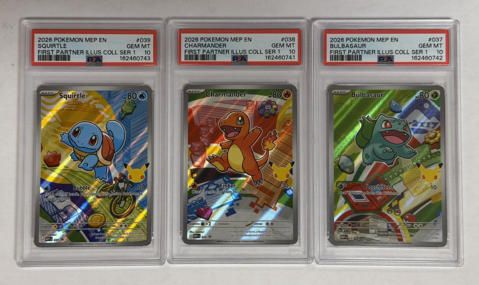 PSA 10 SEQUENTIAL Pokemon First Partner Illustration Collection Chase Set PSA 10 SEQUENTIAL Pokemon First Partner Illustration Collection Chase Set