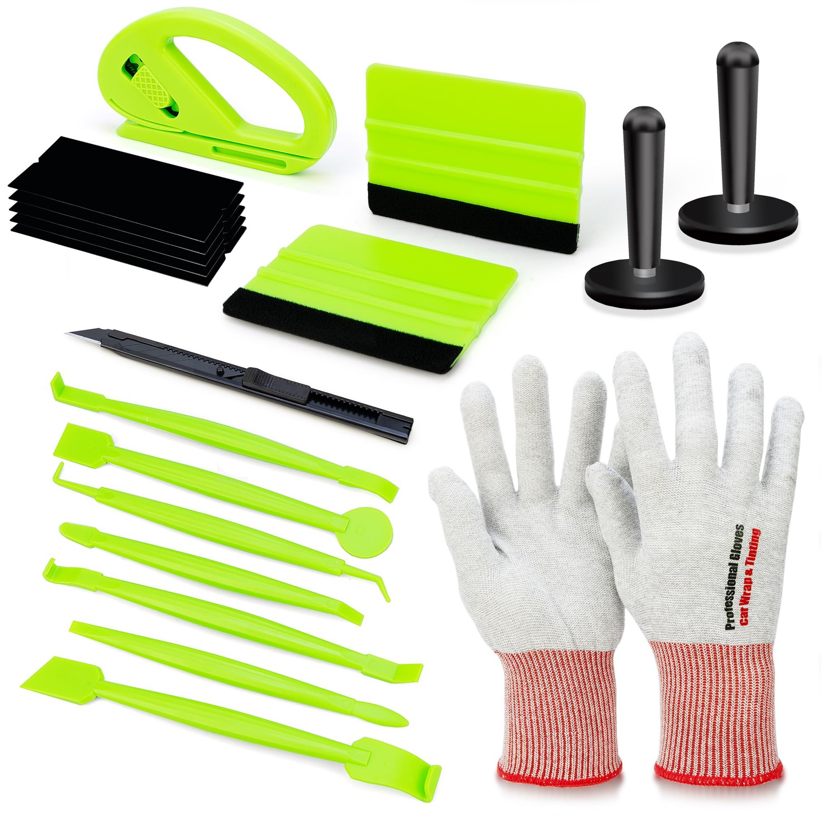 Premium Vinyl Wrap Tool Kit: 7PCS Car Wrap Installation Tools with Carbon Fiber