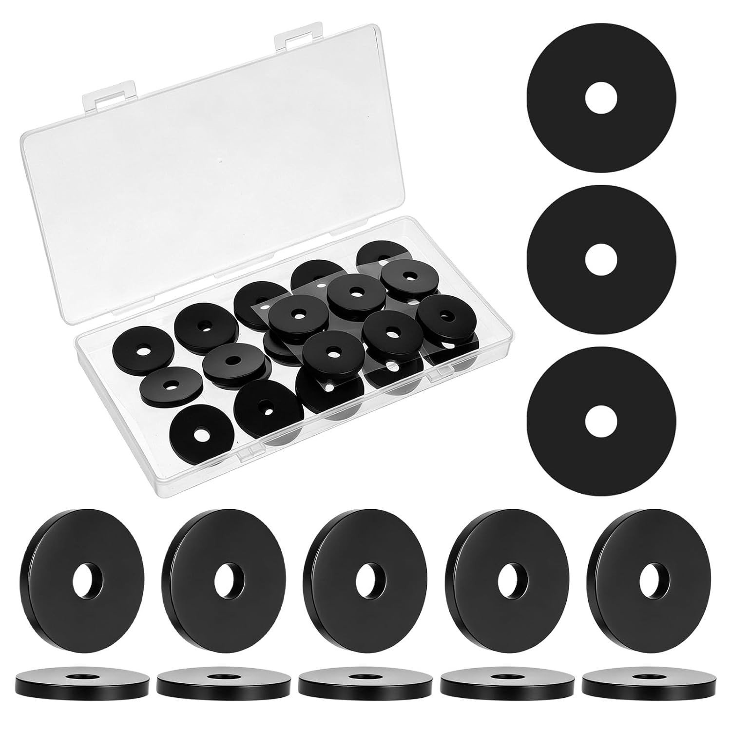30 Pcs Rubber Washers for Bolts 1 Od X 1/4 ID X 1/8 Thickness Rubber Flat Washer