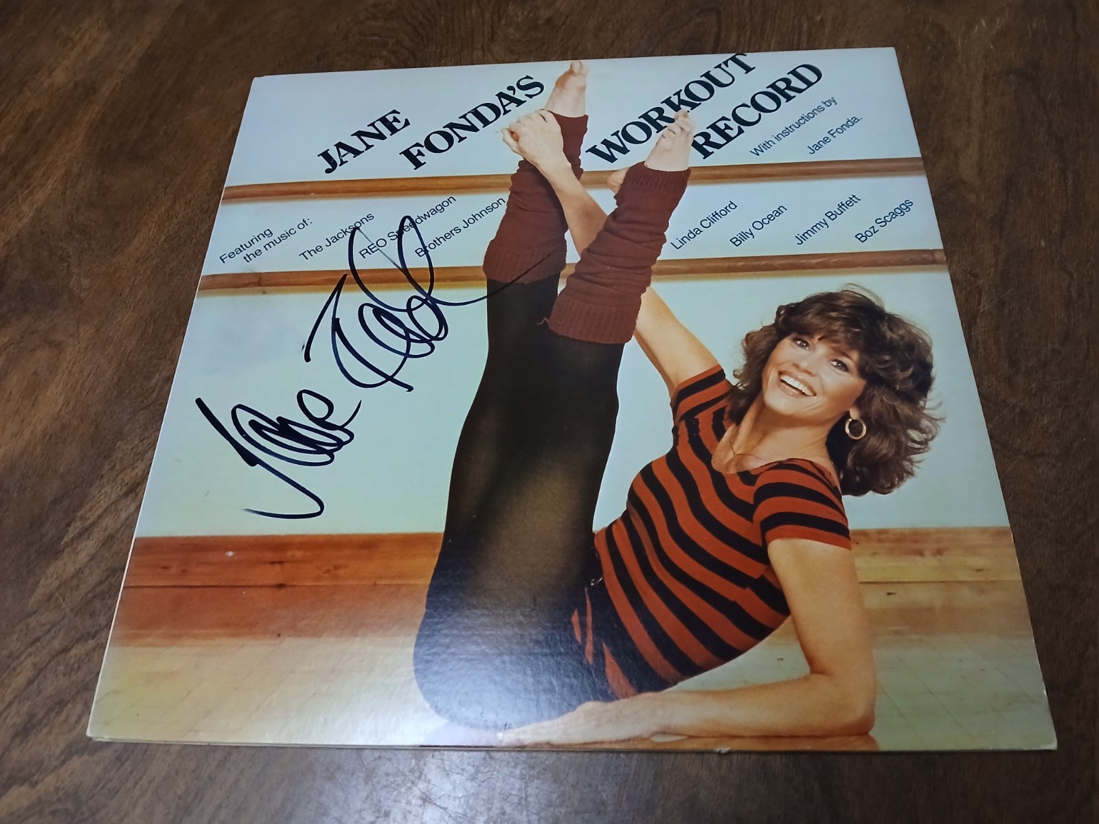 Jane Fonda signed Jane Fonda\'s Workout Album Jane Fonda signed Jane Fonda\'s Workout Album