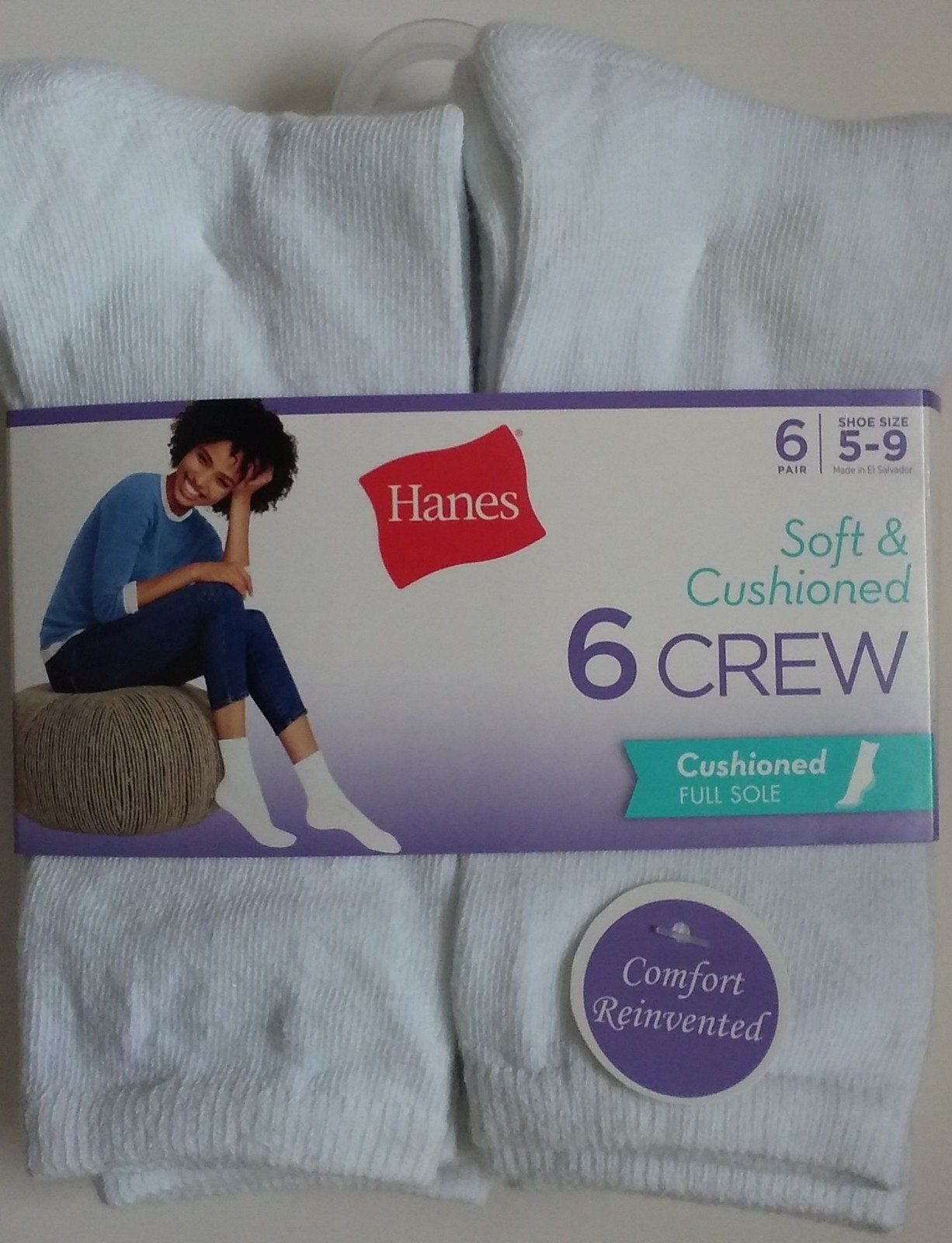 Hanes Women’s Crew Size 5-9 Comfort Fit - 6 pairs per pack Hanes Women’s Crew Size 5-9 Comfort Fit - 6 pairs per pack