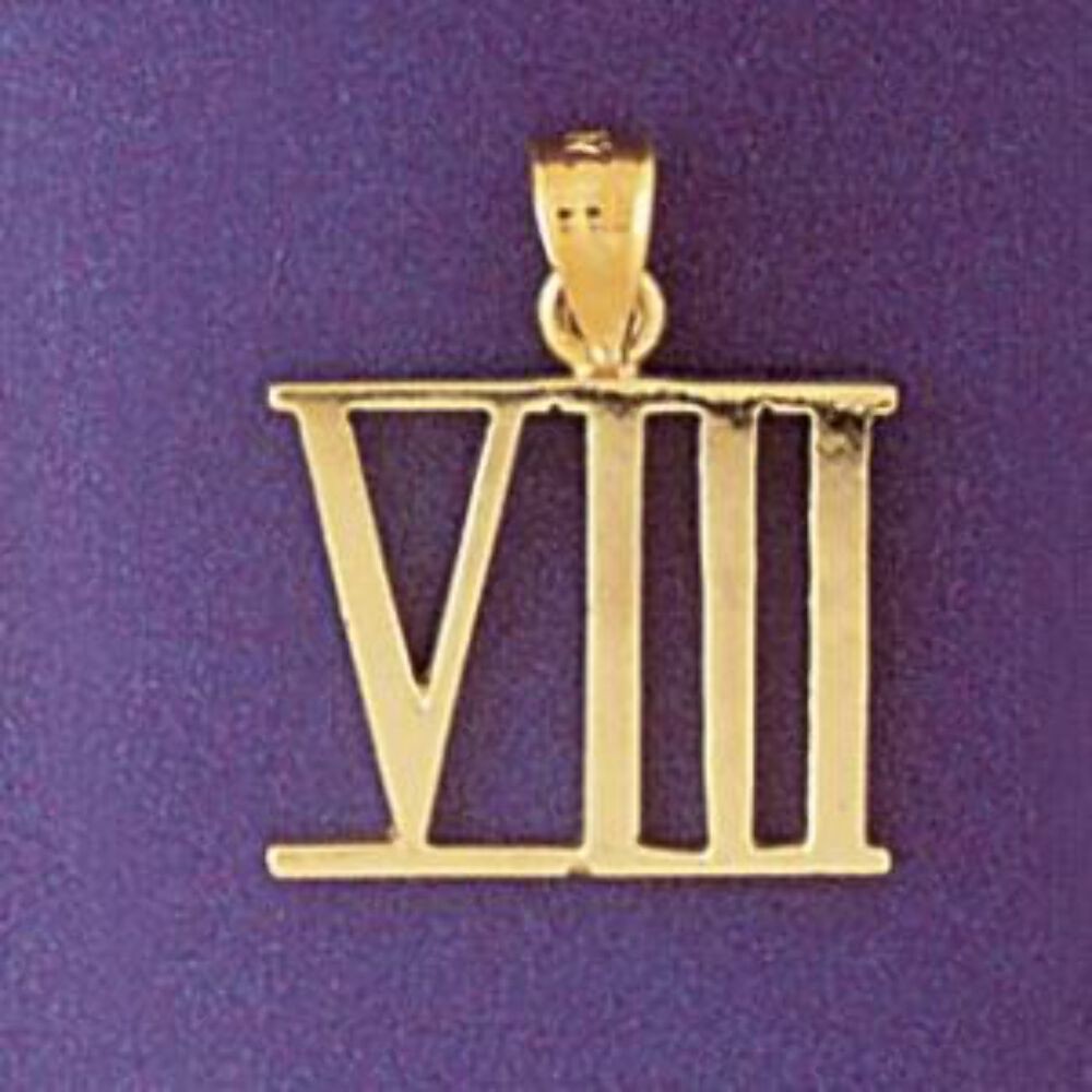 Greek Number 8 Charm Pendant 14k Gold