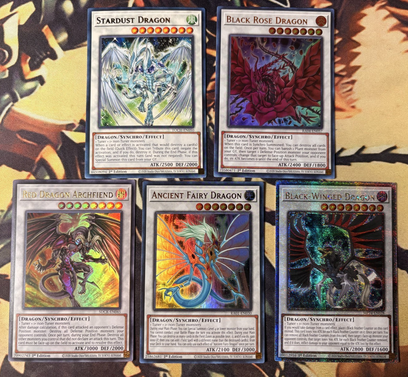 Yugioh: Signer Dragons Set - Stardust Black Rose Ancient Fairy Red Archfiend 5Ds