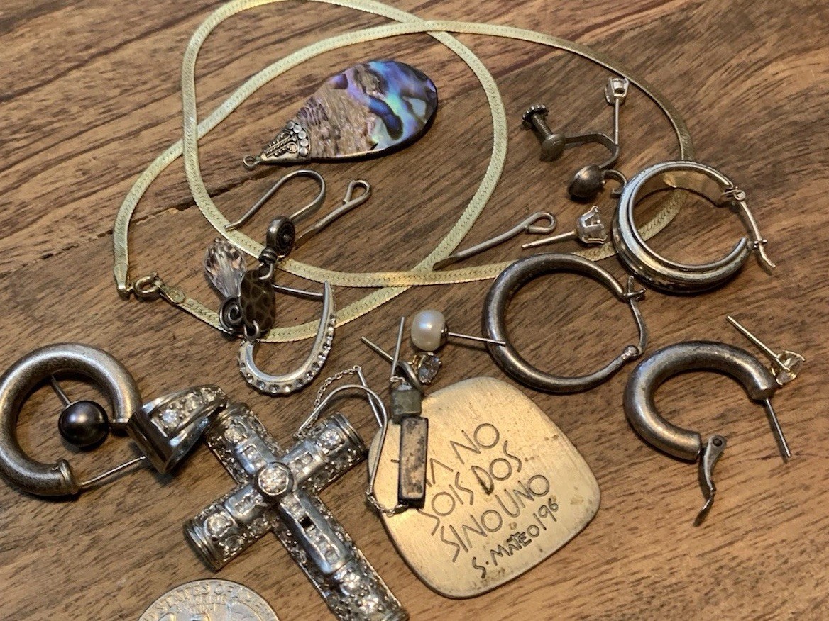 Lot Sterling Silver Scrap/Not Scrap VTG Antique Jewelry 925 Stones Etc 63.7g Lot Sterling Silver Scrap/Not Scrap VTG Antique Jewelry 925 Stones Etc 63.7g