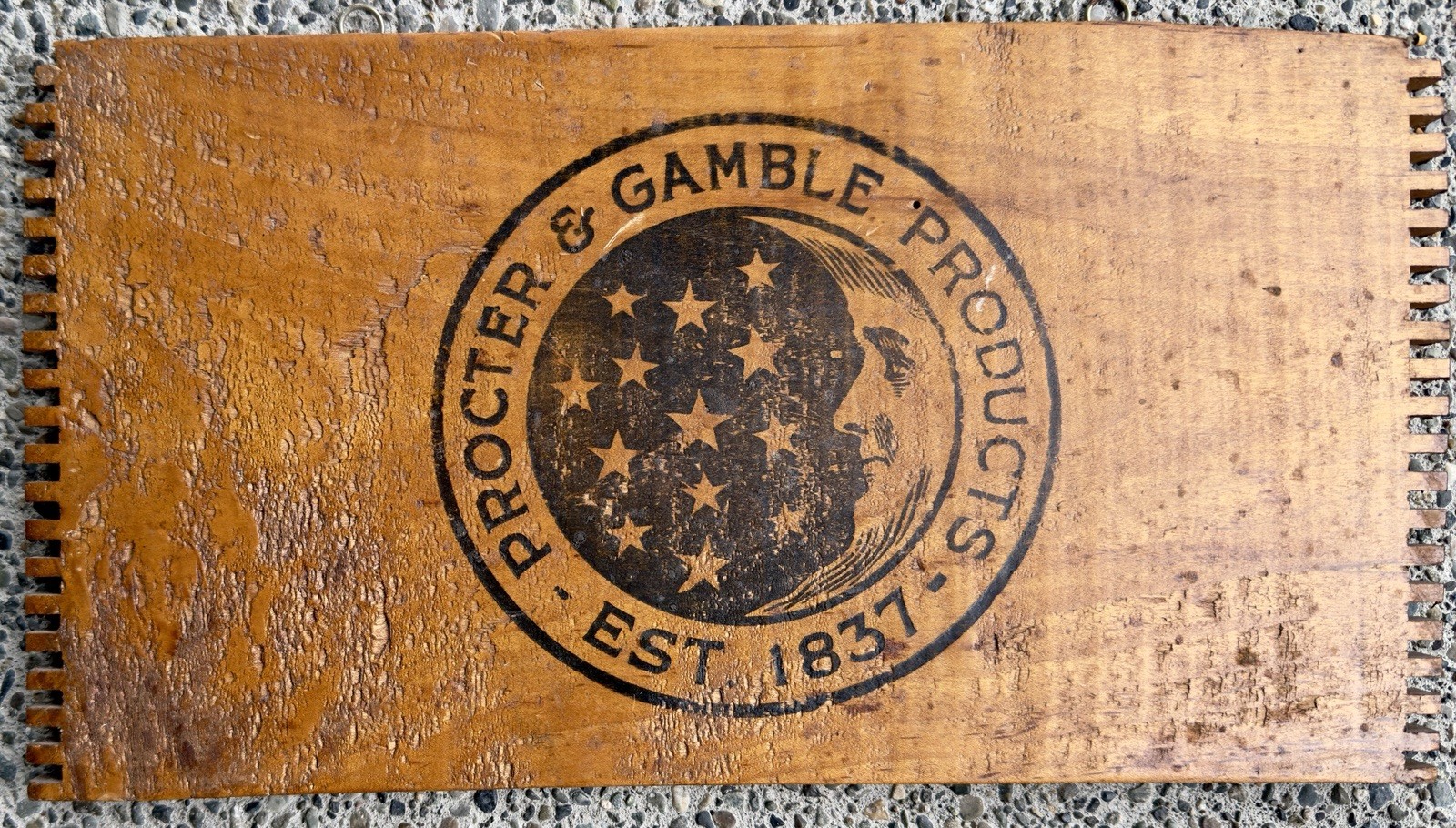 Vintage Procter & Gamble P&G Wood Advertising Plaque Sign Est 1837 Logo 15x8”