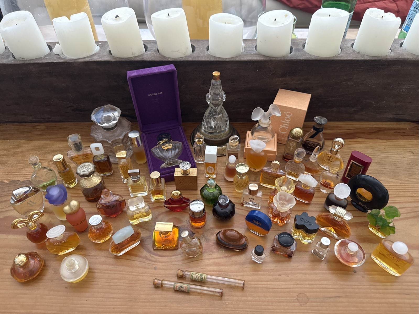 Lg Lot (63) Mini Vintage Perfumes/Bottles Full-Empty,Some Rare, Details in descr Lg Lot (63) Mini Vintage Perfumes/Bottles Full-Empty,Some Rare, Details in descr