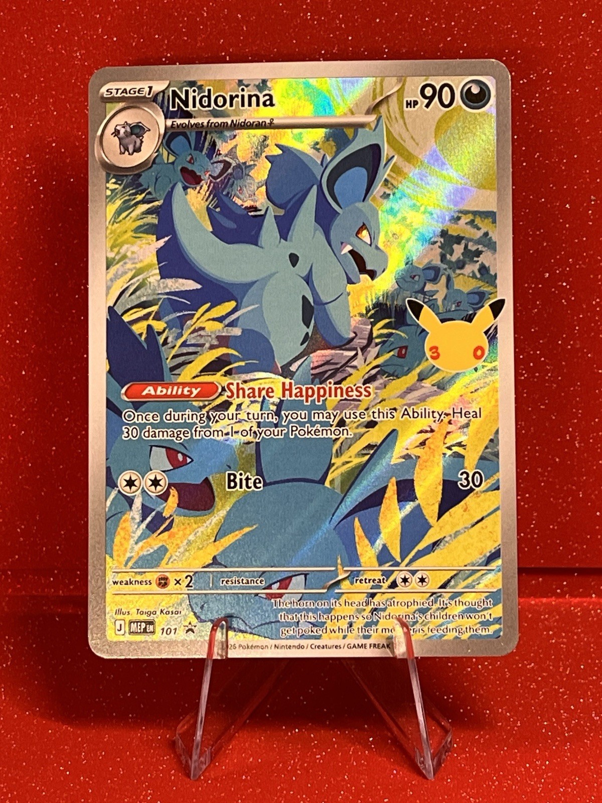 Nidorina - 101 (30th Celebration) 101 Me: Mega Evolution Promo Holo Nidorina - 101 (30th Celebration) 101 Me: Mega Evolution Promo Holo