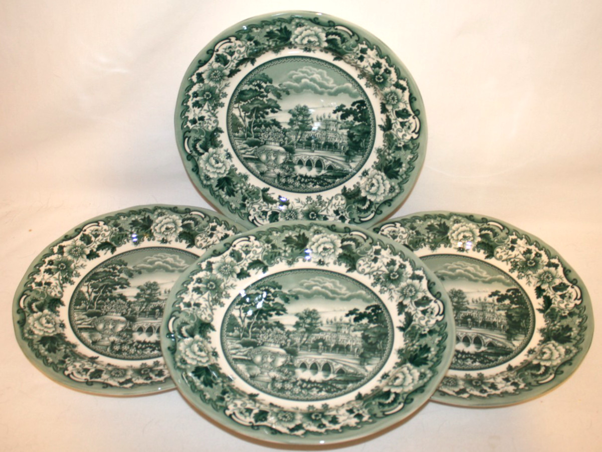 Legend British Heritage Belmont Green Earthenware Dinner Plates Set/4 New Legend British Heritage Belmont Green Earthenware Dinner Plates Set/4 New