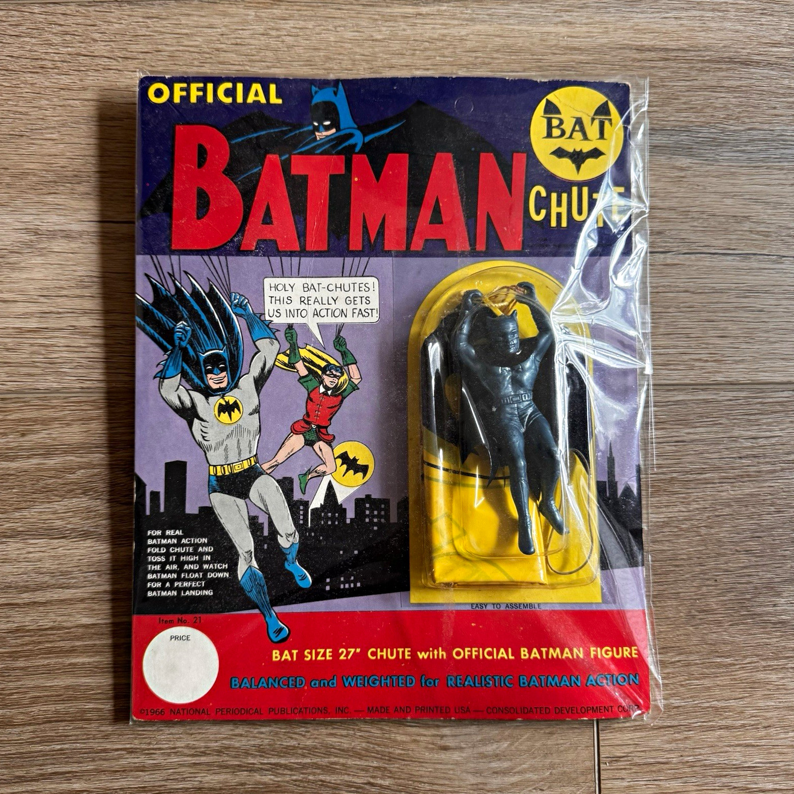 Vintage 1966 Batman Chute Figure in Original Packaging MINT