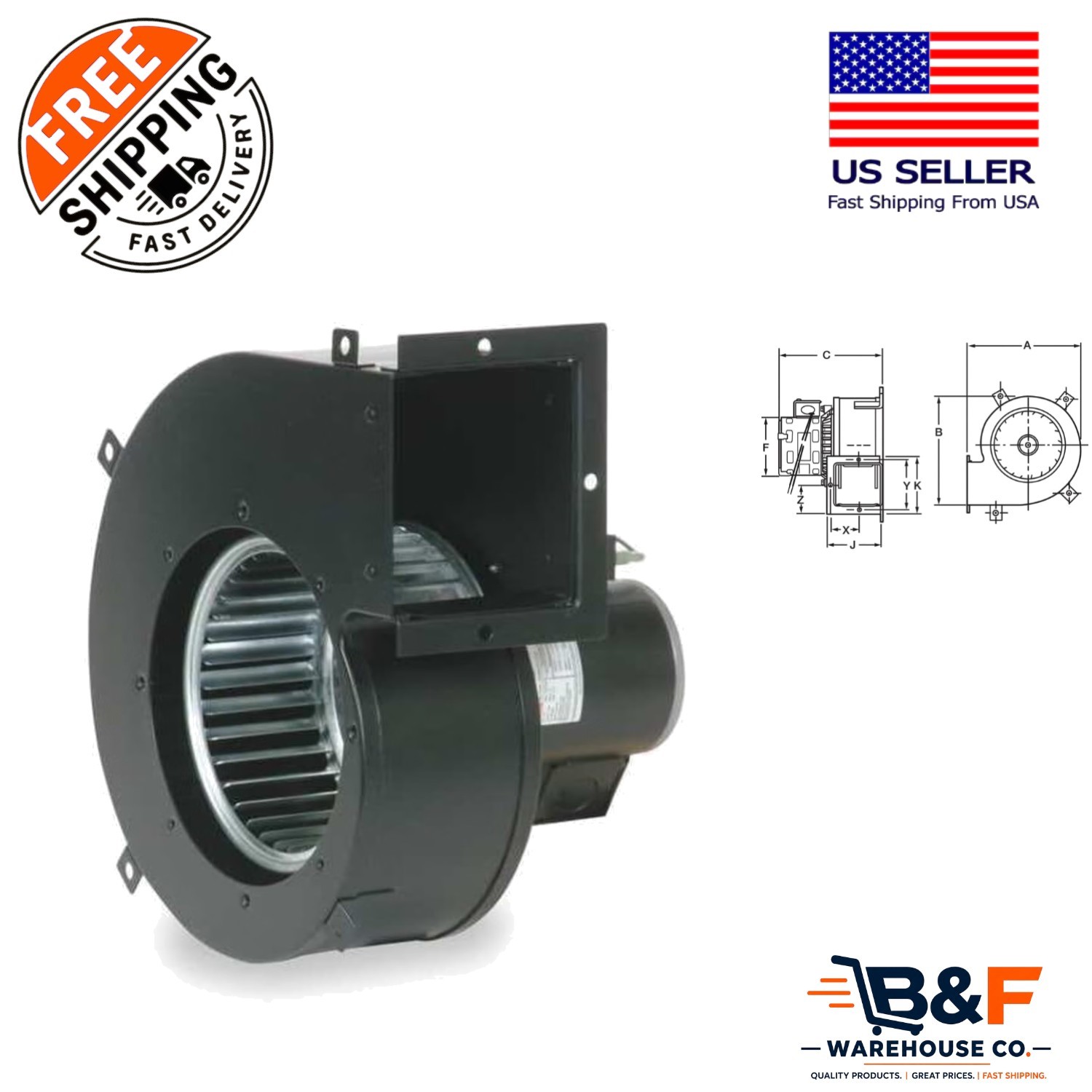 Efficient 310 CFM High Temperature Blower with Automatic Overload Protection