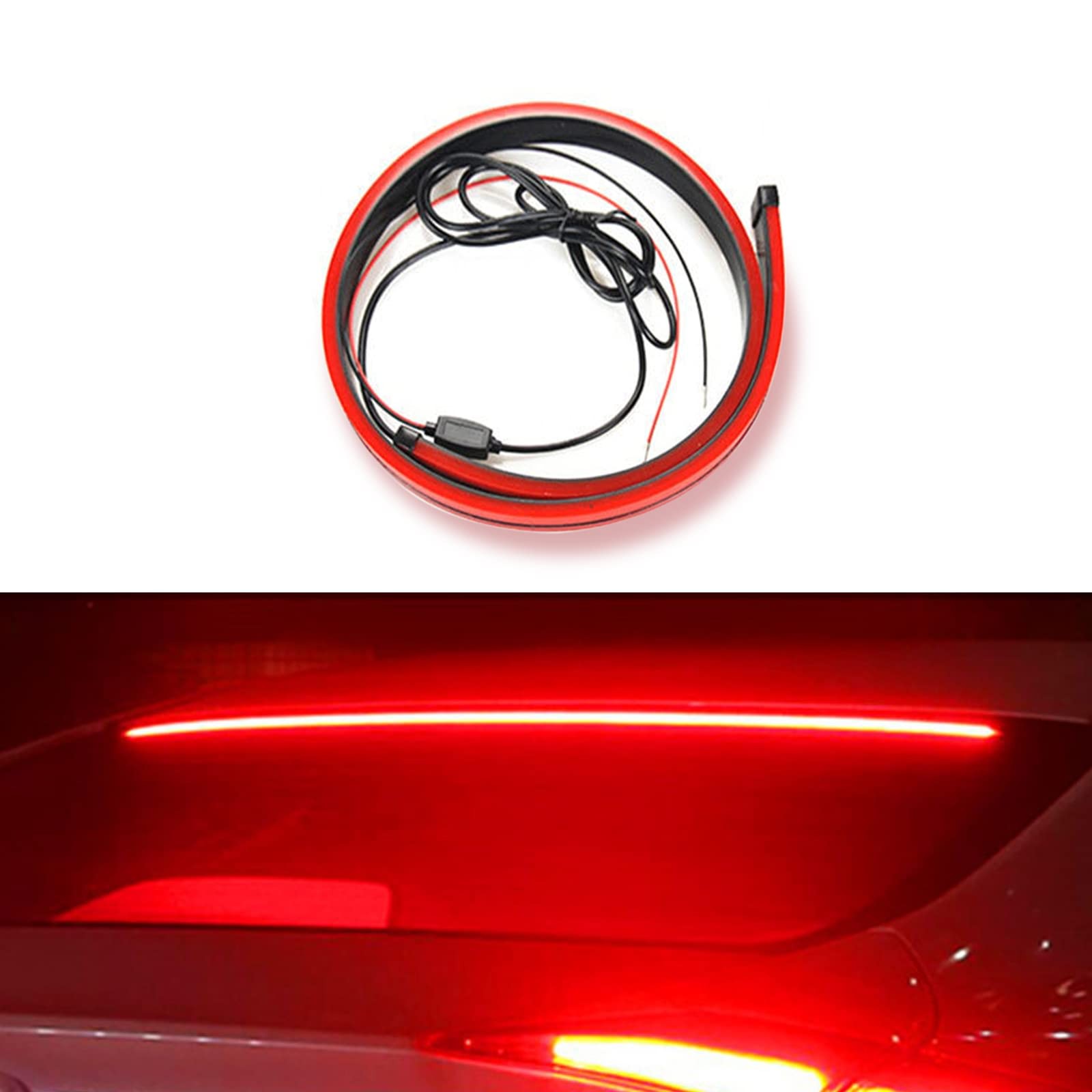 Universal Red LED 3rd Brake Light Strip Sequential Turn Signals IP67 Waterproof