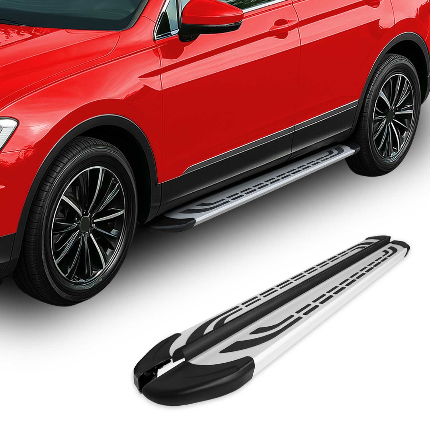 PORSCHE CAYENNE SUV 2003-2010 Side Steps Silver FABA Aluminium (193) 2Pcs