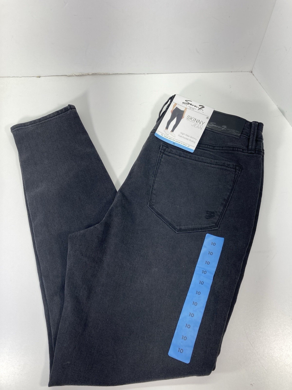 Seven7 Skinny Jeans Women Size 10 30X30 Black Denim High Rise Stretch NWT
