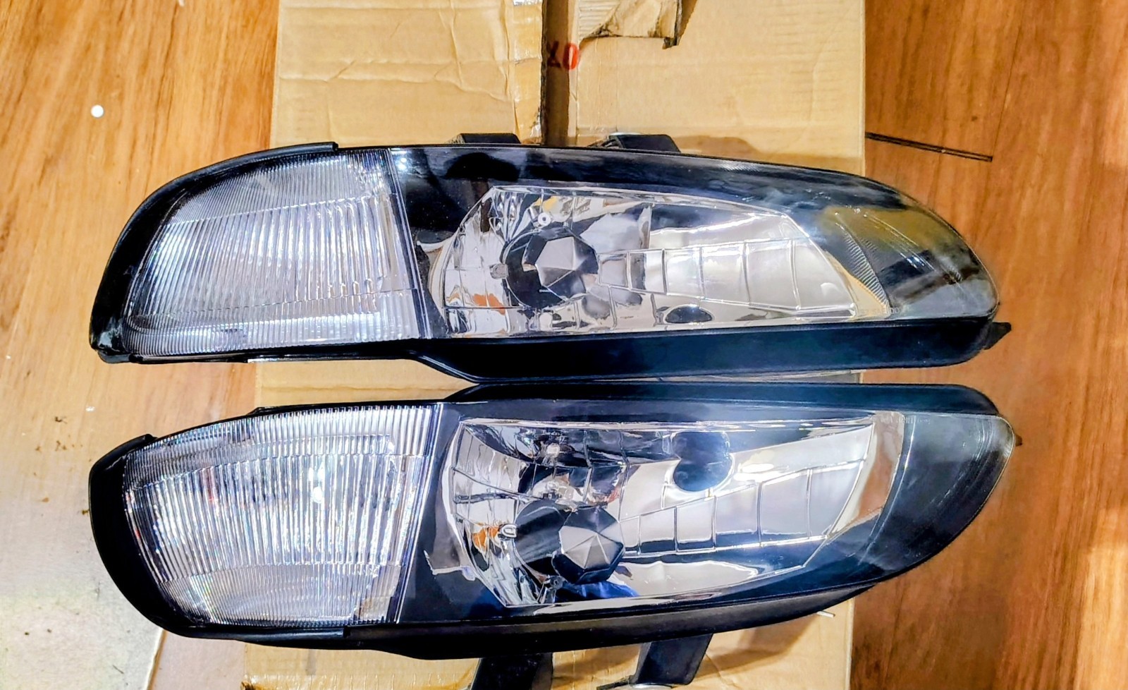 VTG Rare 1992-1995 Honda Civic One Piece EG Sedan Headlight Clear Black Pair Set VTG Rare 1992-1995 Honda Civic One Piece EG Sedan Headlight Clear Black Pair Set