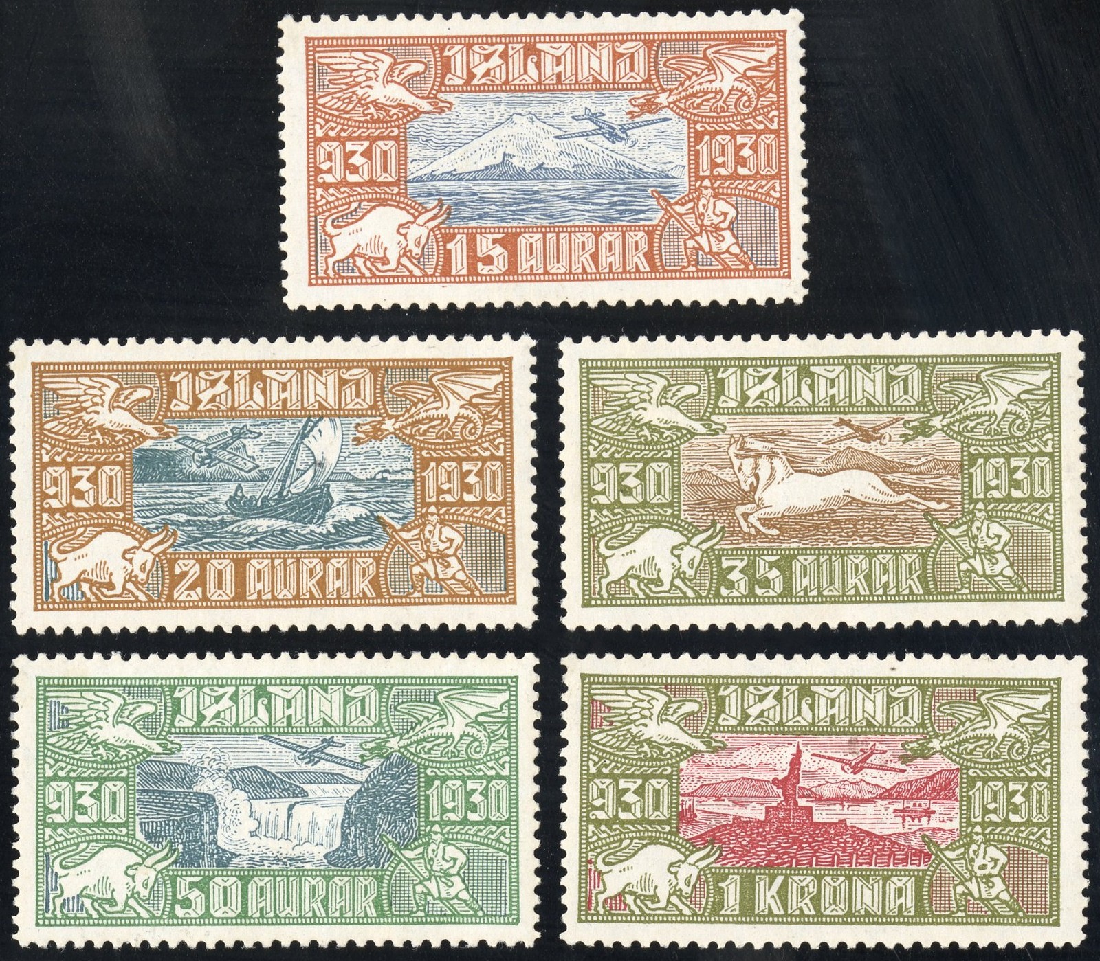 Iceland Stamps # C4-8 MLH VF Scott Value $205.00 Iceland Stamps # C4-8 MLH VF Scott Value $205.00