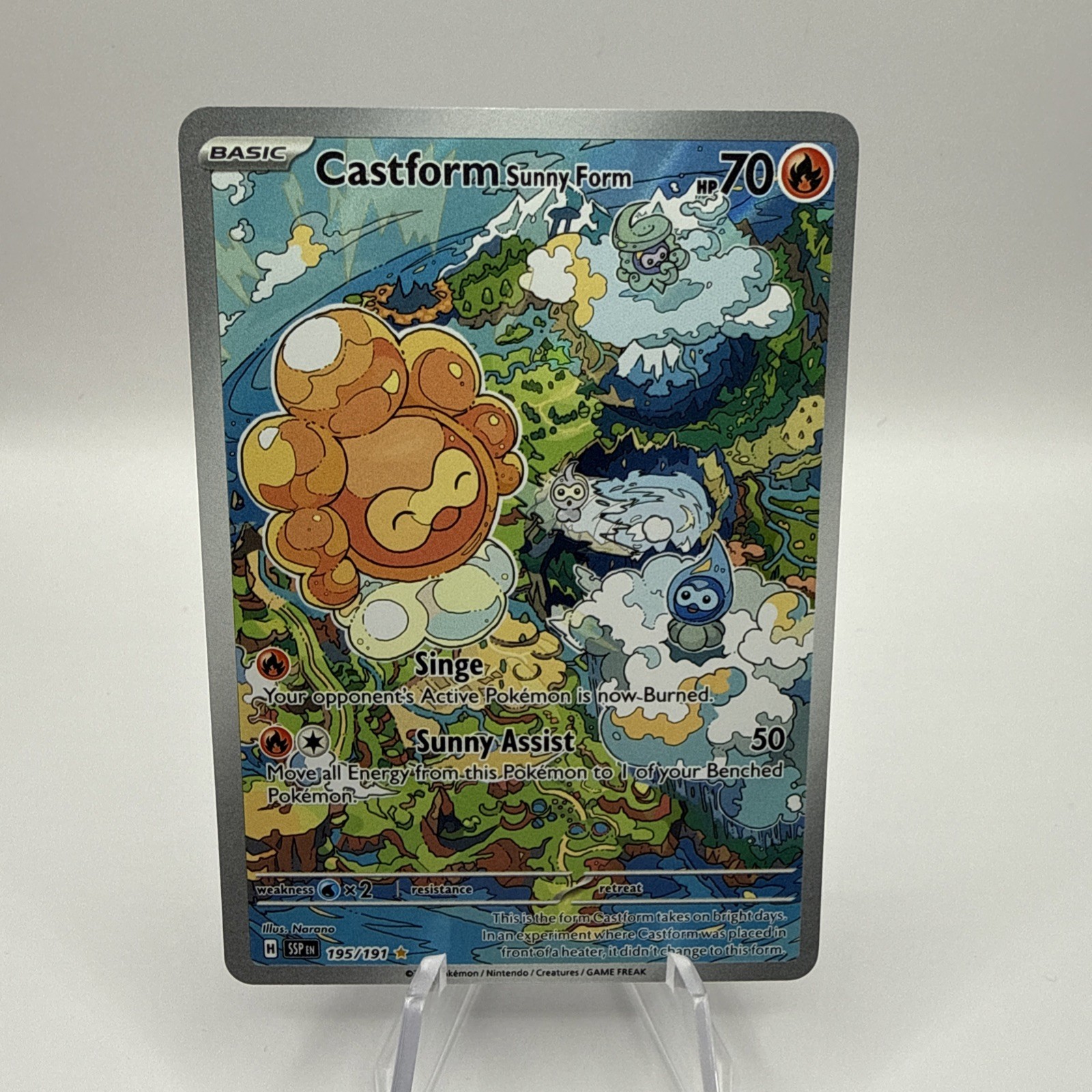 Castform Sunny Form 195/191 Illustration Rare Surging Sparks Holo Near Mint Castform Sunny Form 195/191 Illustration Rare Surging Sparks Holo Near Mint