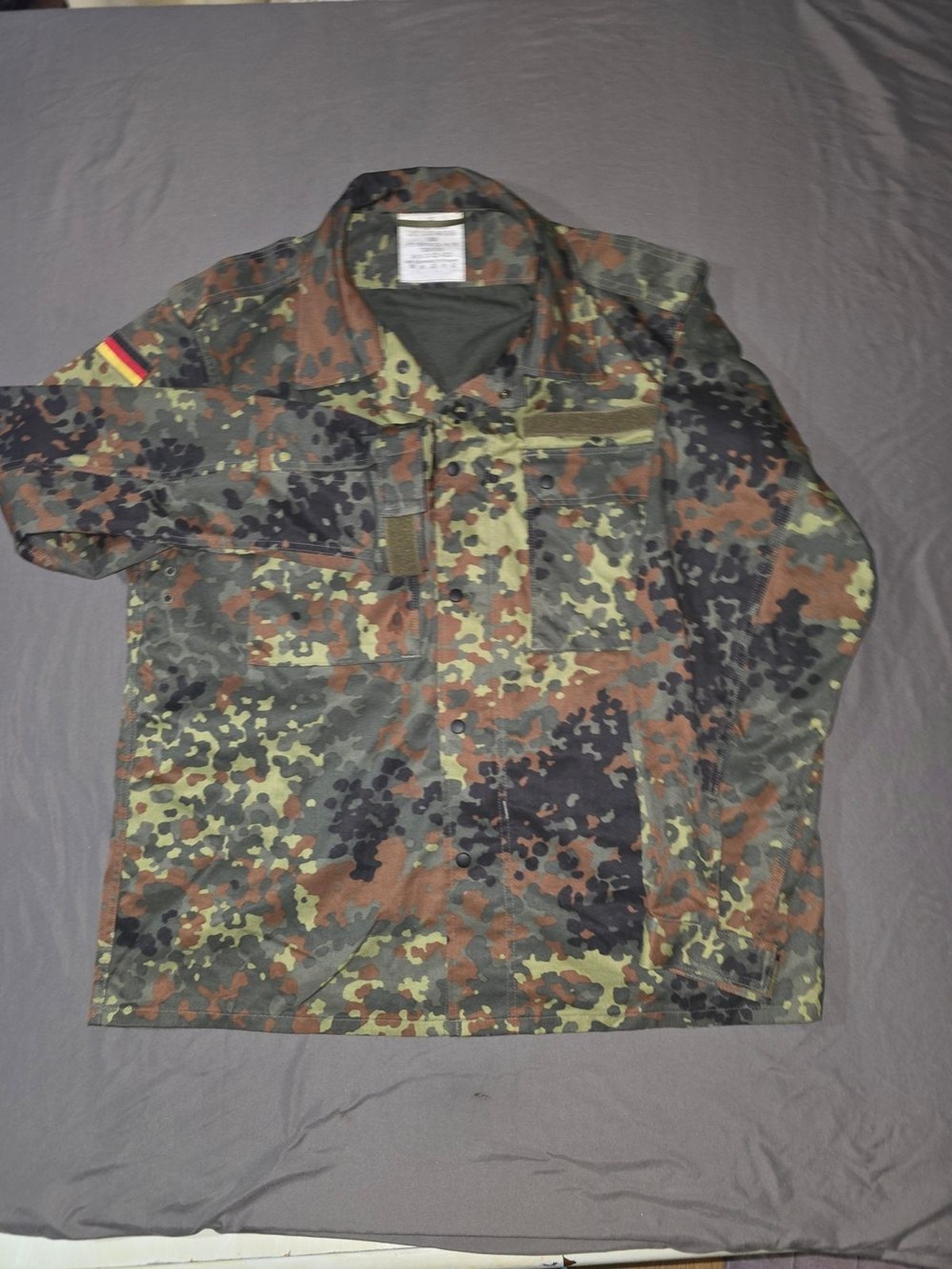 Vintage 1998 German Bundeswehr Flecktarn Camo Field Jacket Köhler GmbH Gr 10