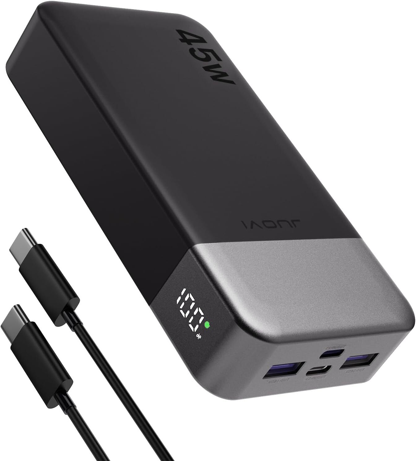 JUOVI Power Bank 20000mAh 45W Charging Portable External Battery Backup Phone US