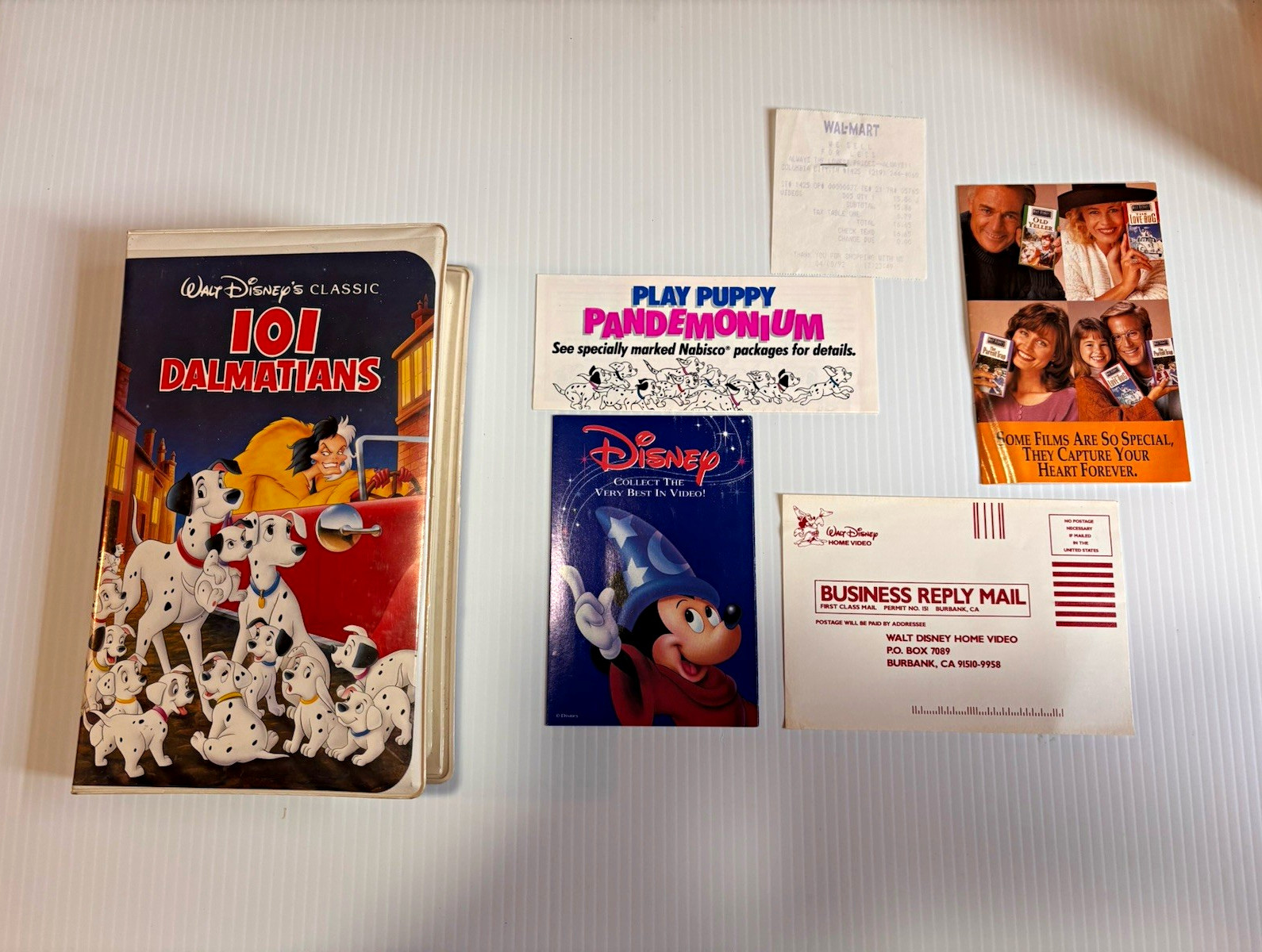 Vintage 1992 Disney 101 Dalmatians VHS Black Diamond CIB w/ EarlyRelease receipt Vintage 1992 Disney 101 Dalmatians VHS Black Diamond CIB w/ EarlyRelease receipt
