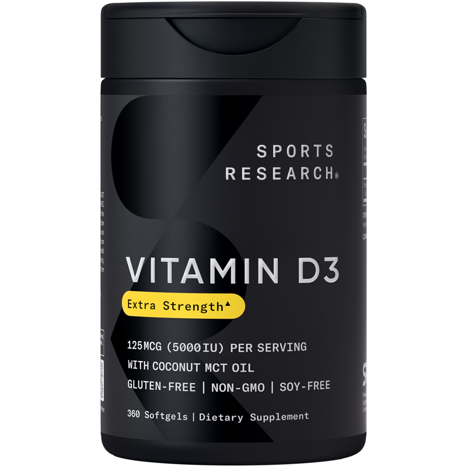 SR Vitamin D3 5000 IU with Coconut MCT Oil - High Potency Vitamin D Supplement