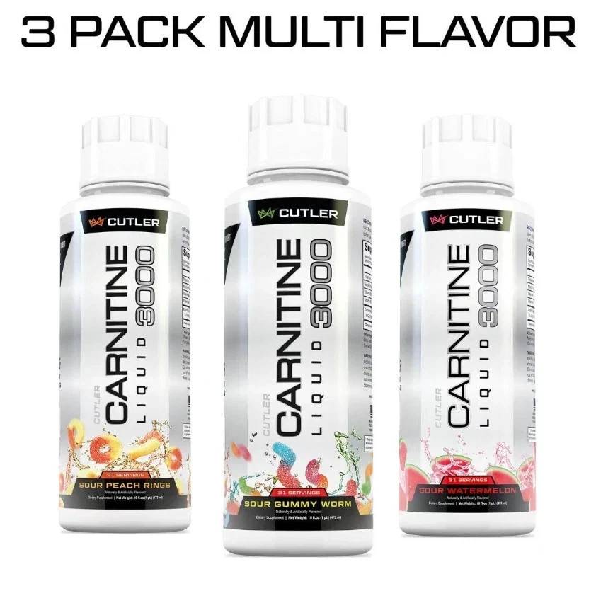 Nutrition 3pcs-Cutler Liquid Carnitine 3000mg Energy and Metabolism