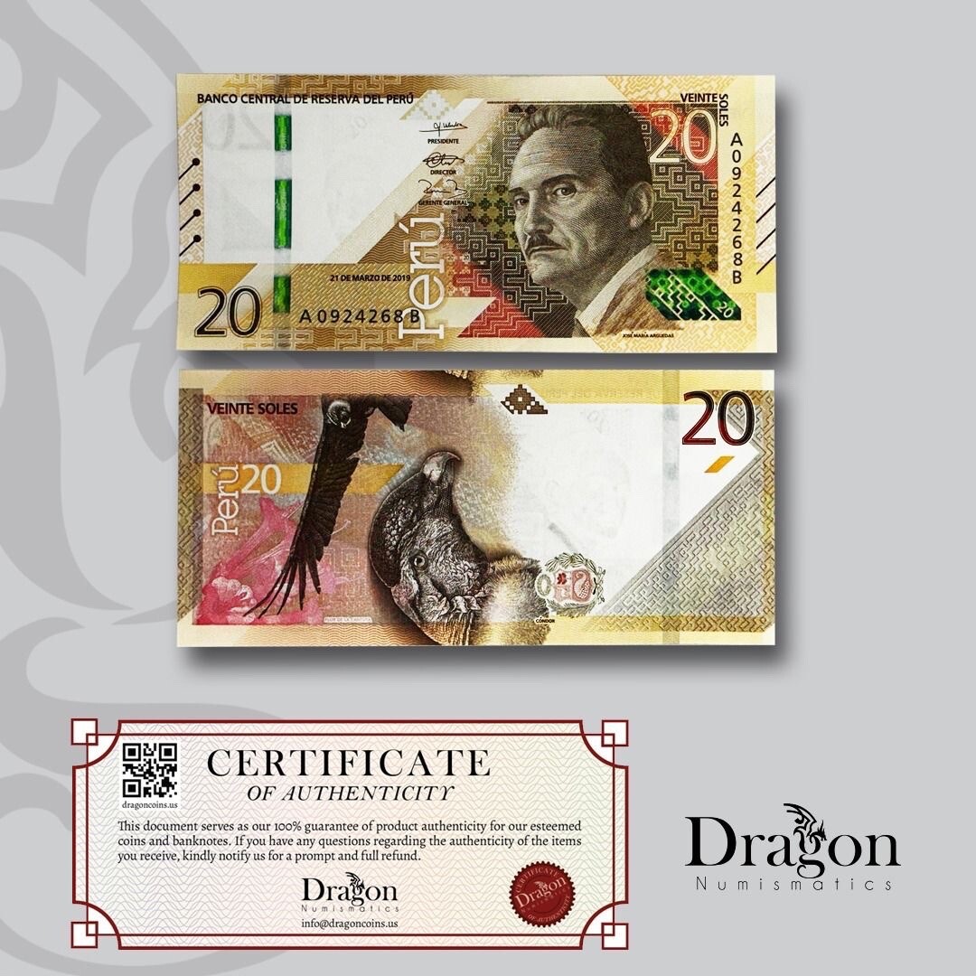 Peru 20 Soles P 197 New 2022 ( 2019 ) Banknote UNC USA SELLER 🐉 Peru 20 Soles P 197 New 2022 ( 2019 ) Banknote UNC USA SELLER 🐉