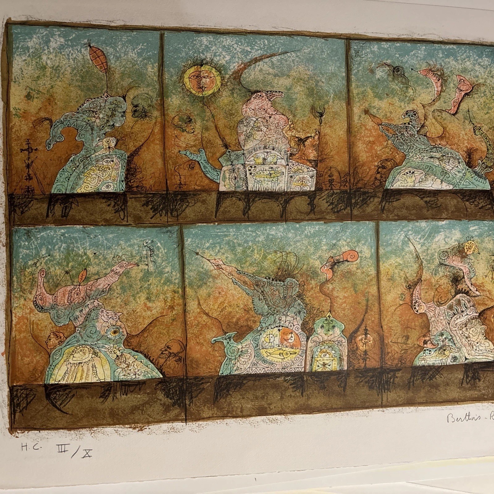 Original BERNARD BERTHOIS-RIGAL Hand Signed Lithograph 19 Original BERNARD BERTHOIS-RIGAL Hand Signed Lithograph 19