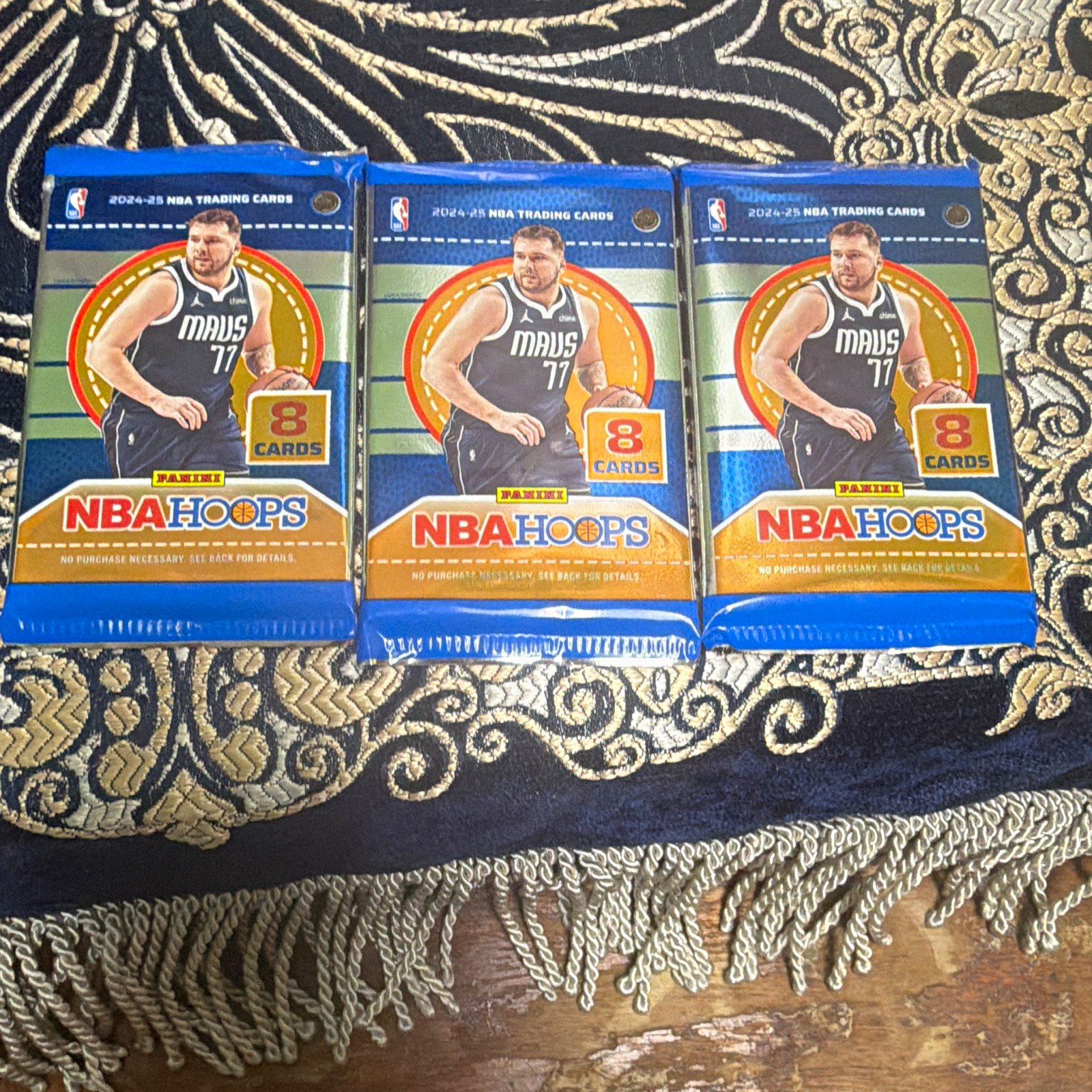 Panini 2024-25 NBA Hoops Basketball Packs Lot (3) 8 Cards Each Luka Dončić