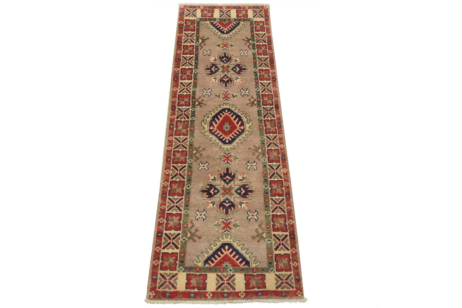 Kazak Runner 2’1” x 5’11” Brown Wool Tribal Hand-Knotted Oriental Rug