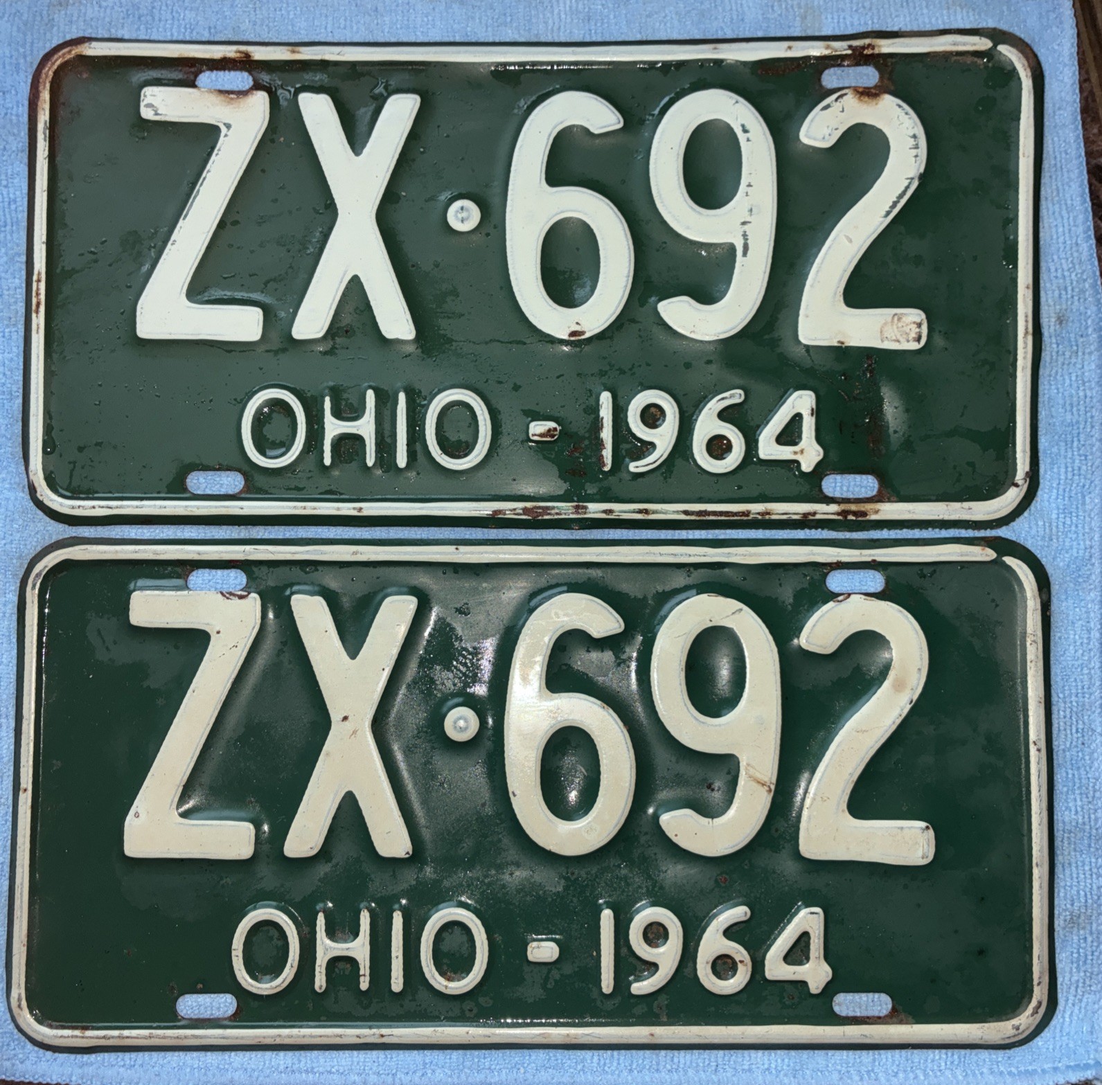 Vintage 1964 Ohio License Plates Set