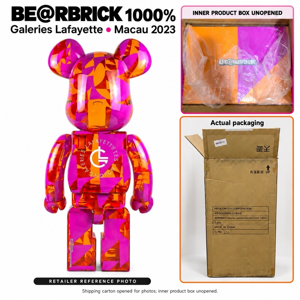 Medicom Toy × Galeries Lafayette Macau 2023 BE@RBRICK 1000% collectible figure Medicom Toy × Galeries Lafayette Macau 2023 BE@RBRICK 1000% collectible figure