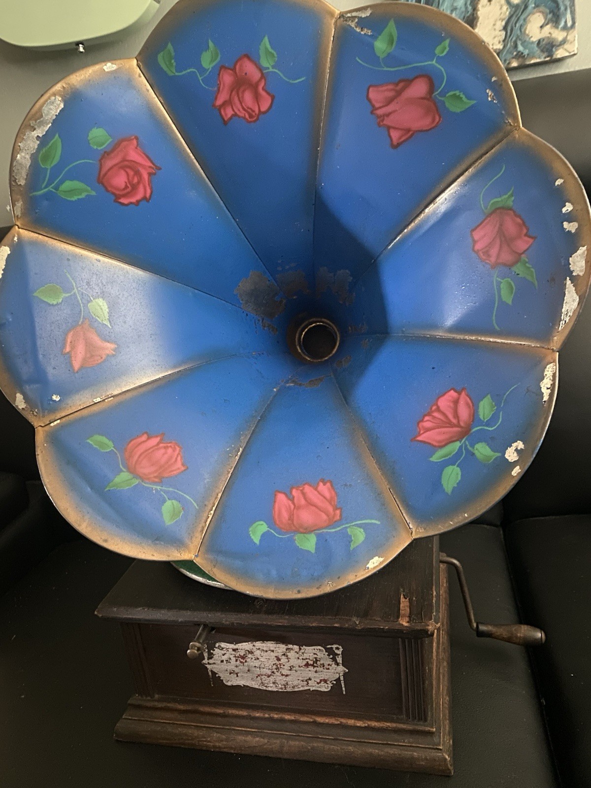 Antique Standard Model A Talking Machine Record Player With Morning Glory Horn Antique Standard Model A Talking Machine Record Player With Morning Glory Horn